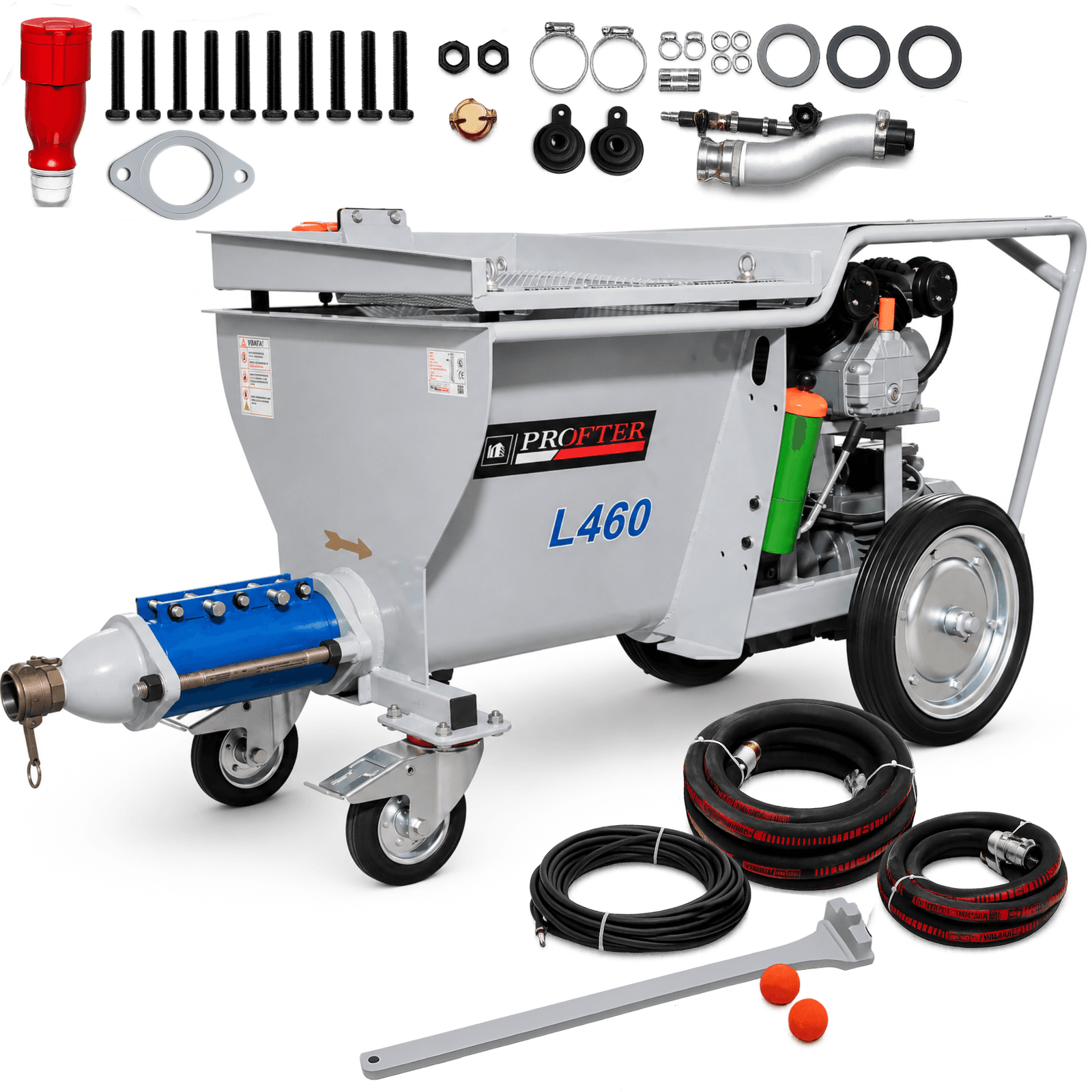 Профессиональная цементно-штукатурная станция Profter L-460 (50 л/мин, 7,5 кВт, 220 В). Фото 1