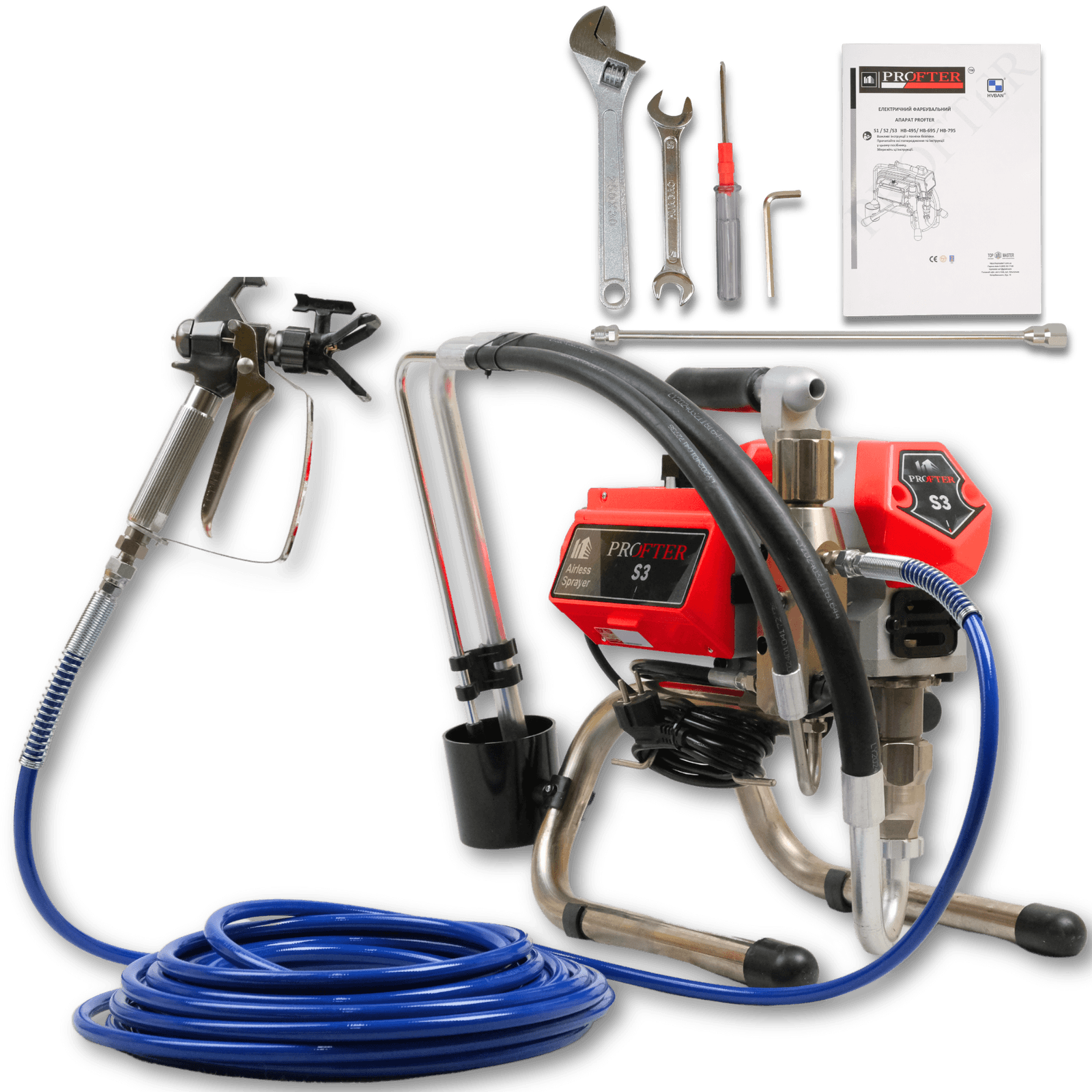 Поршневой мощный покрасочный аппарат Profter S-3 (2.3 л/мин 1300 Вт) HVBAN. Фото 2