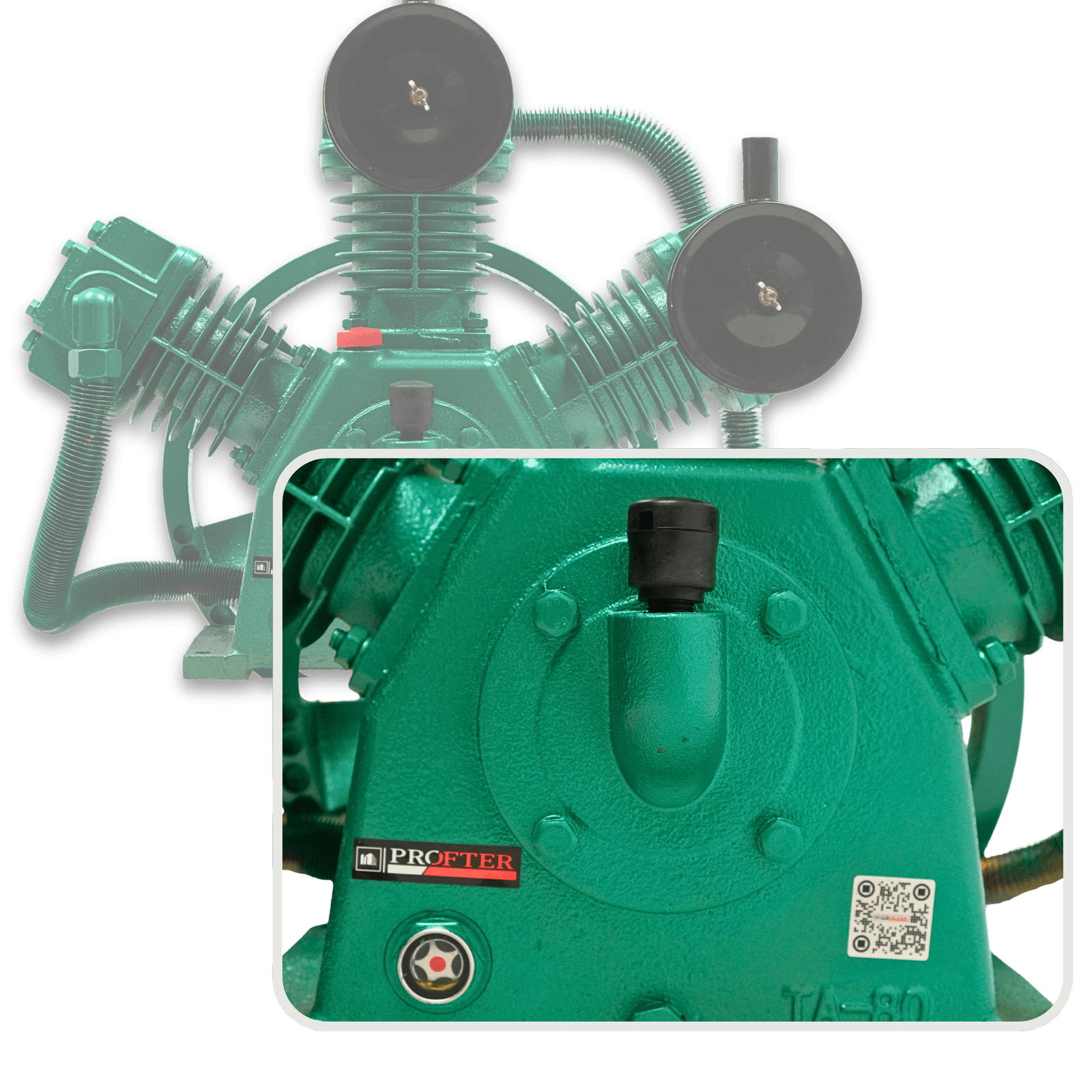 Компрессорная голова Profter YCW-3080T (850 л/мин,13 бар) Компрессорный блок 3-х цилиндровый. Фото 8