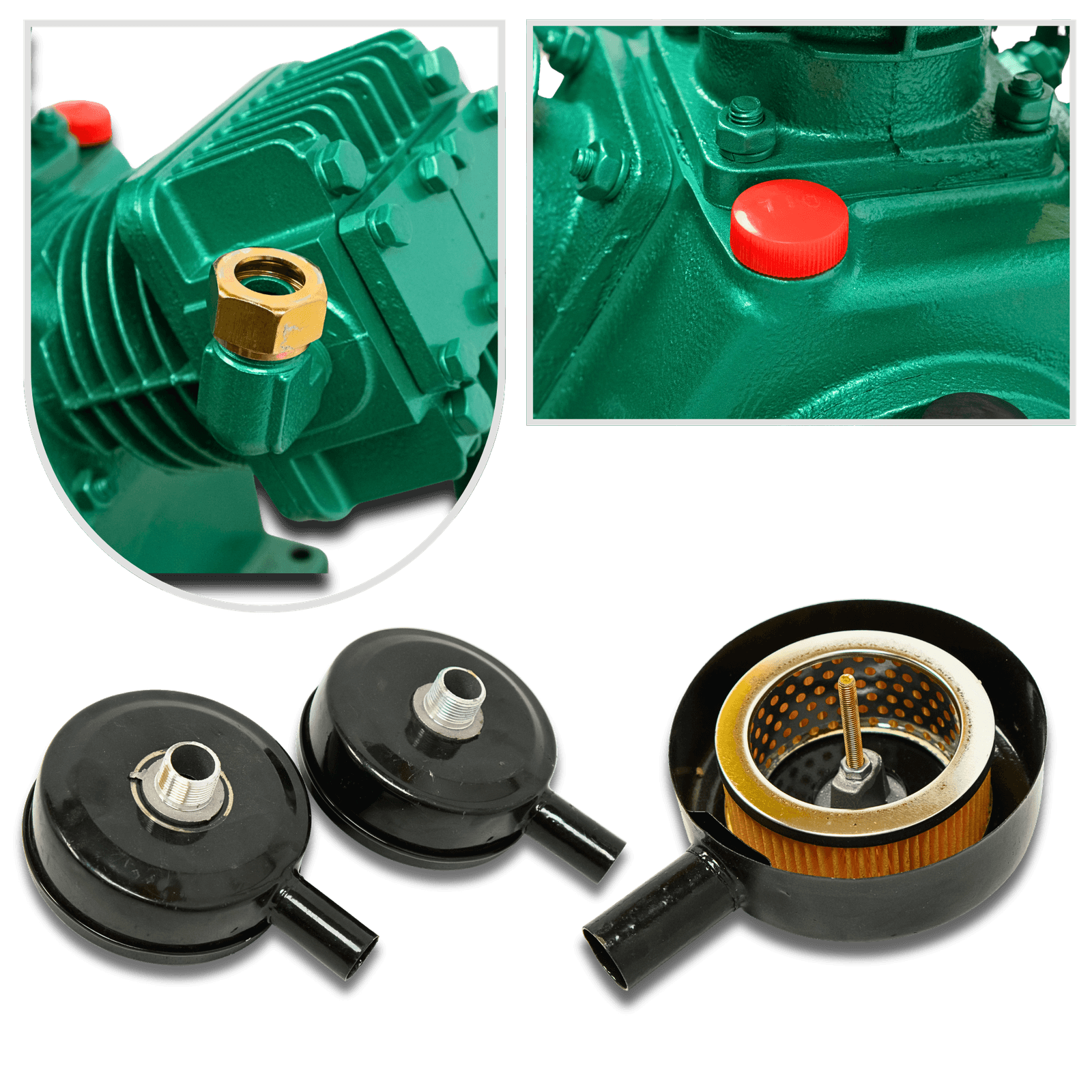 Компрессорная голова Profter YCW-3080T (850 л/мин,13 бар) Компрессорный блок 3-х цилиндровый. Фото 9