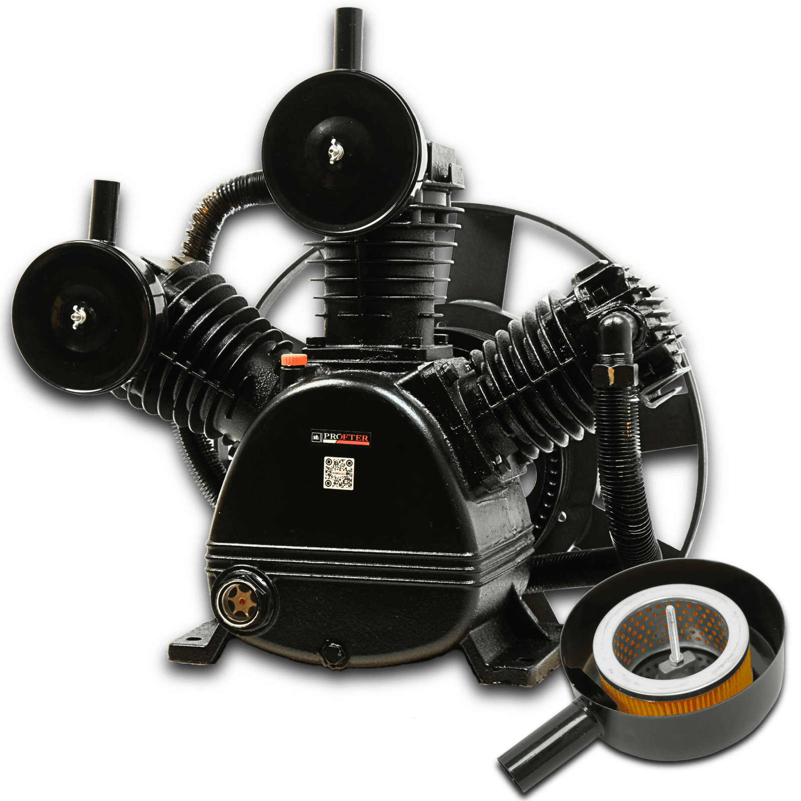 Мощный компрессорный поршневой блок Profter ZT-3100 (2000 л/мин 12А) 3-х цилиндровая компрессорная голова. Фото 3
