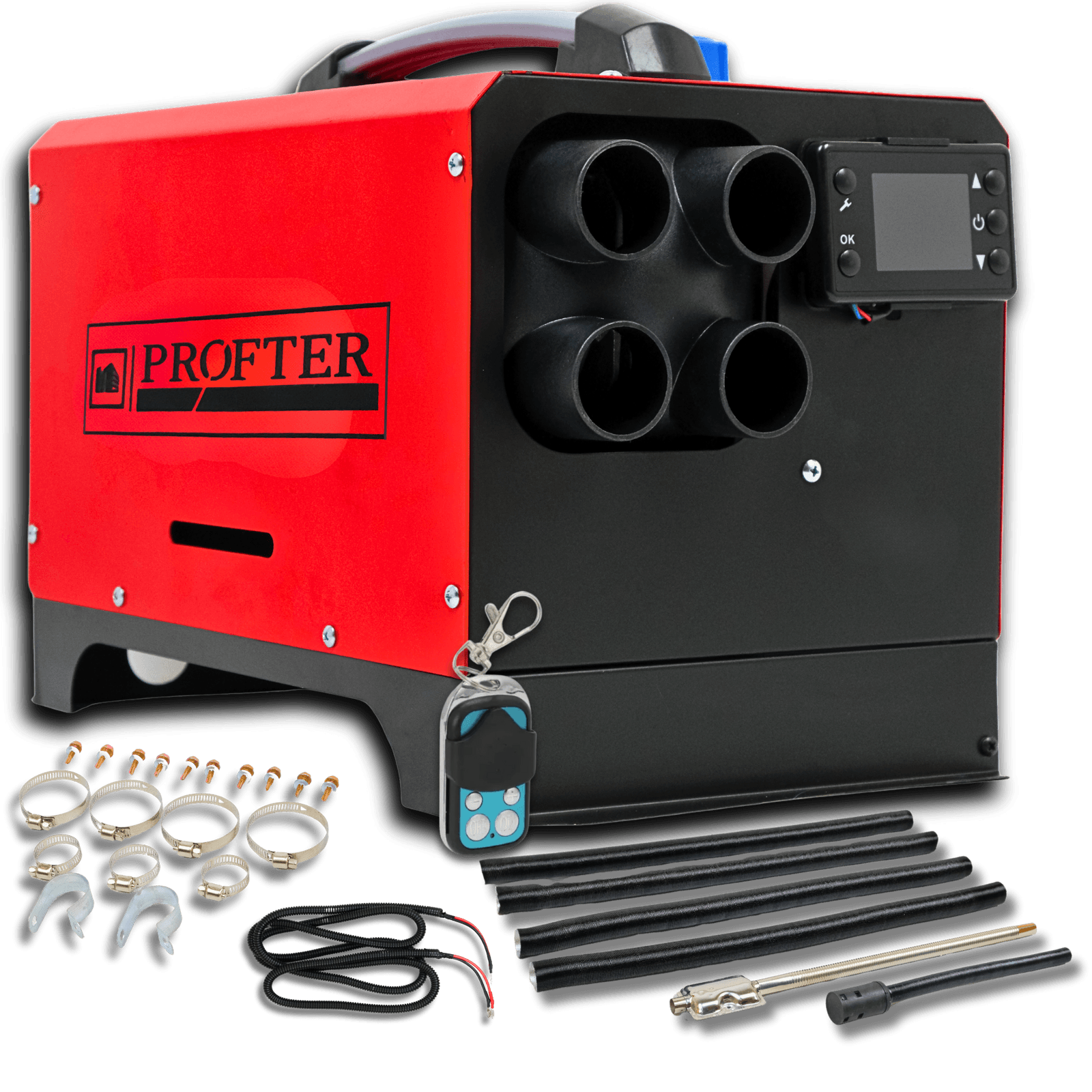 Автономний дизельний обігрівач Profter RF-5000 Red 5 кВт (12/24/220 В) Сухий моноблок. Фото 2