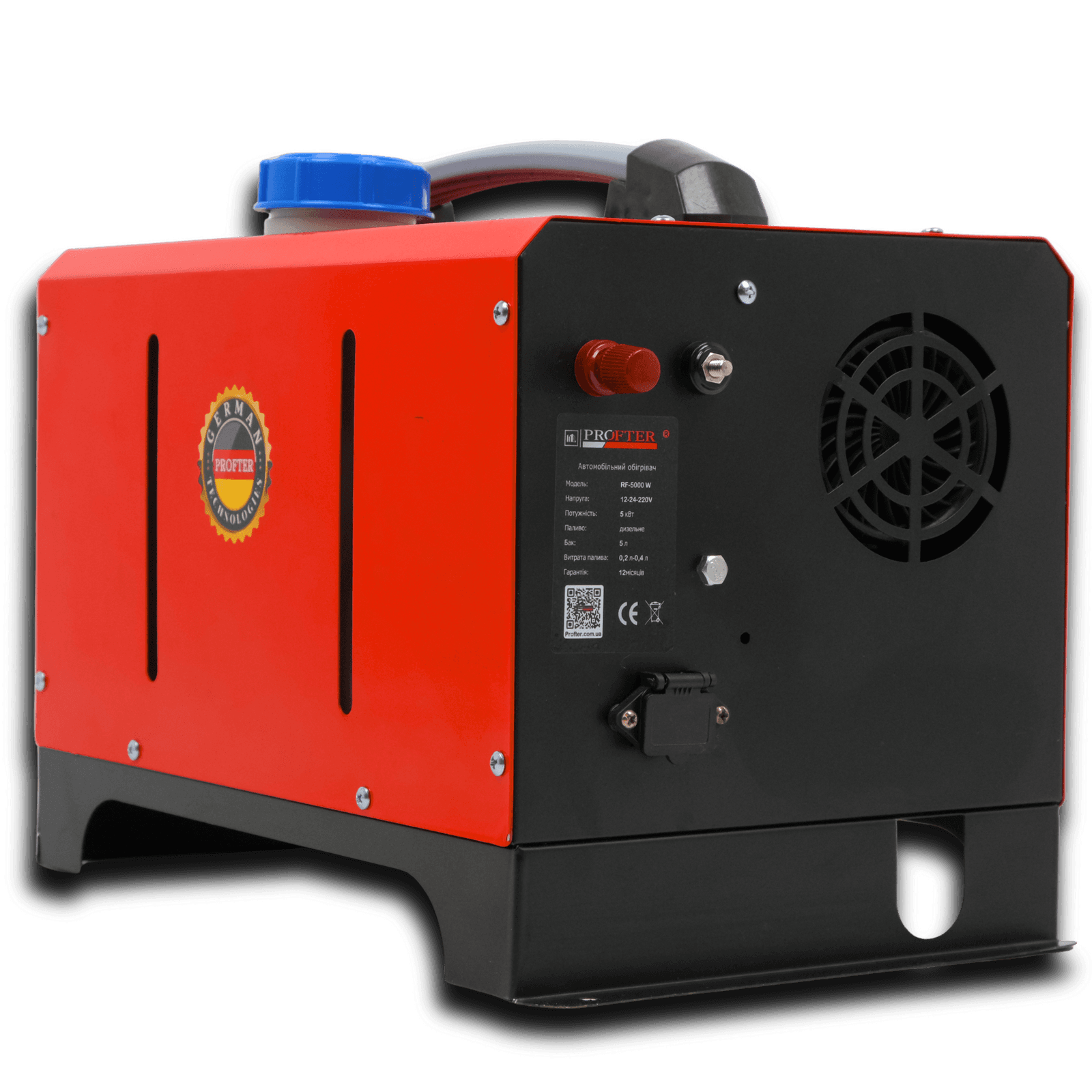 Автономный дизельный обогреватель Profter RF-5000 Red 5 кВт (12/24/220 В) Сухой моноблок. Фото 6