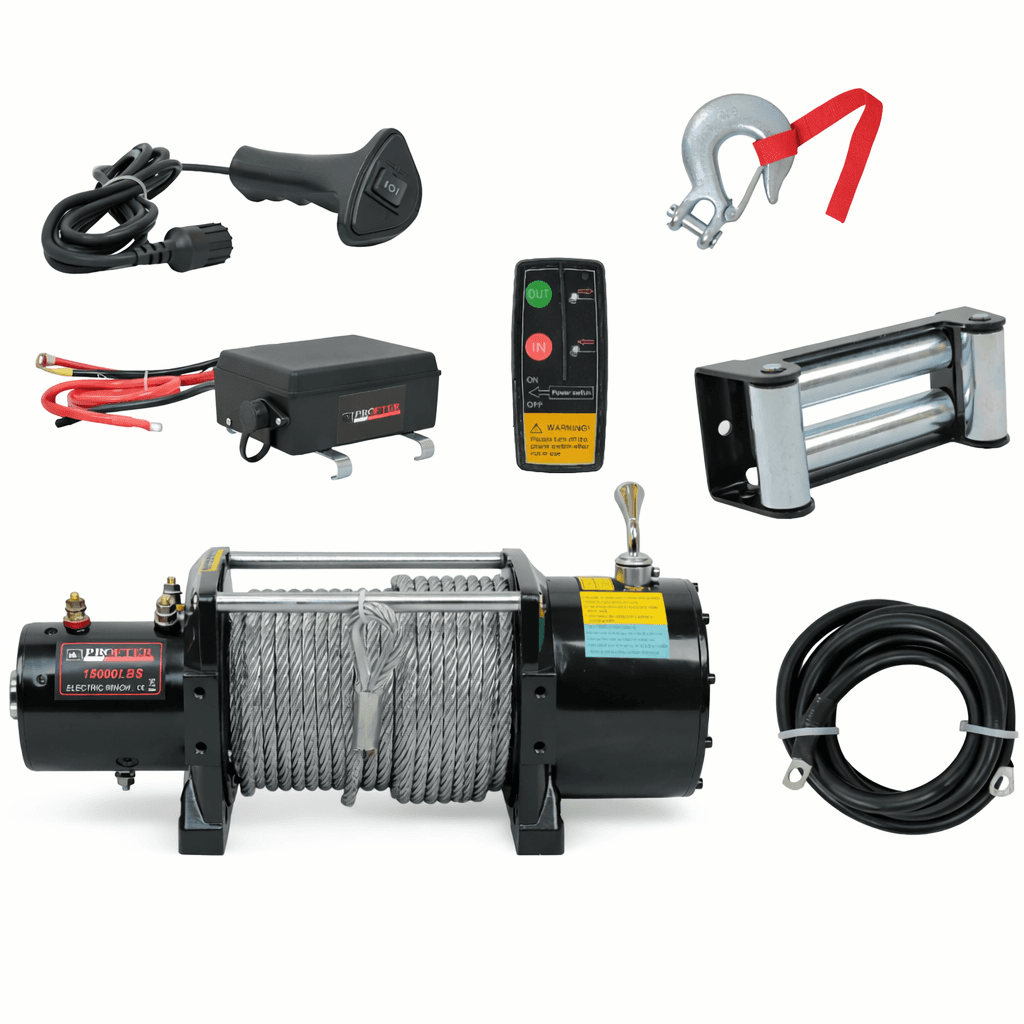 Электрическая лебедка автомобильная Profter 15000 LBS 12V. (6804 кг). Фото 10