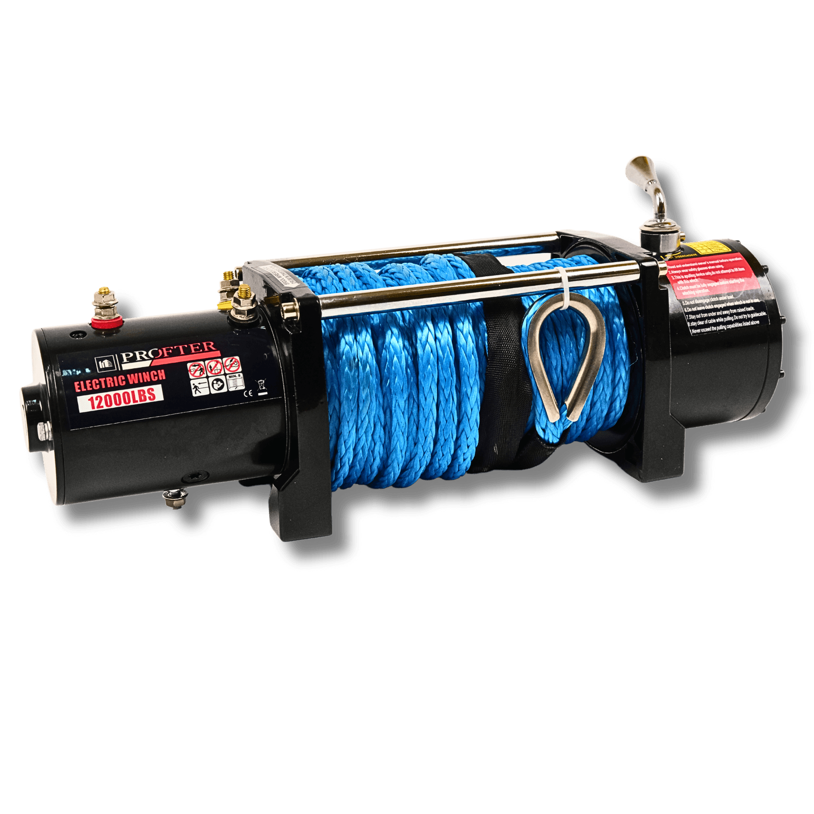 Автомобільна електролебідка 12V 12000 LBS (5443 кг) із синтетичним тросом. Фото 2