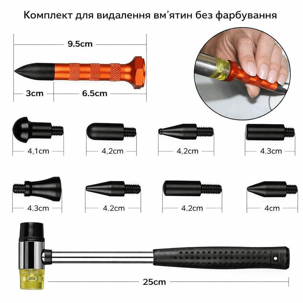 Профессиональный набор для рихтовки вмятин без покраски PDR YK-0518. Фото 6
