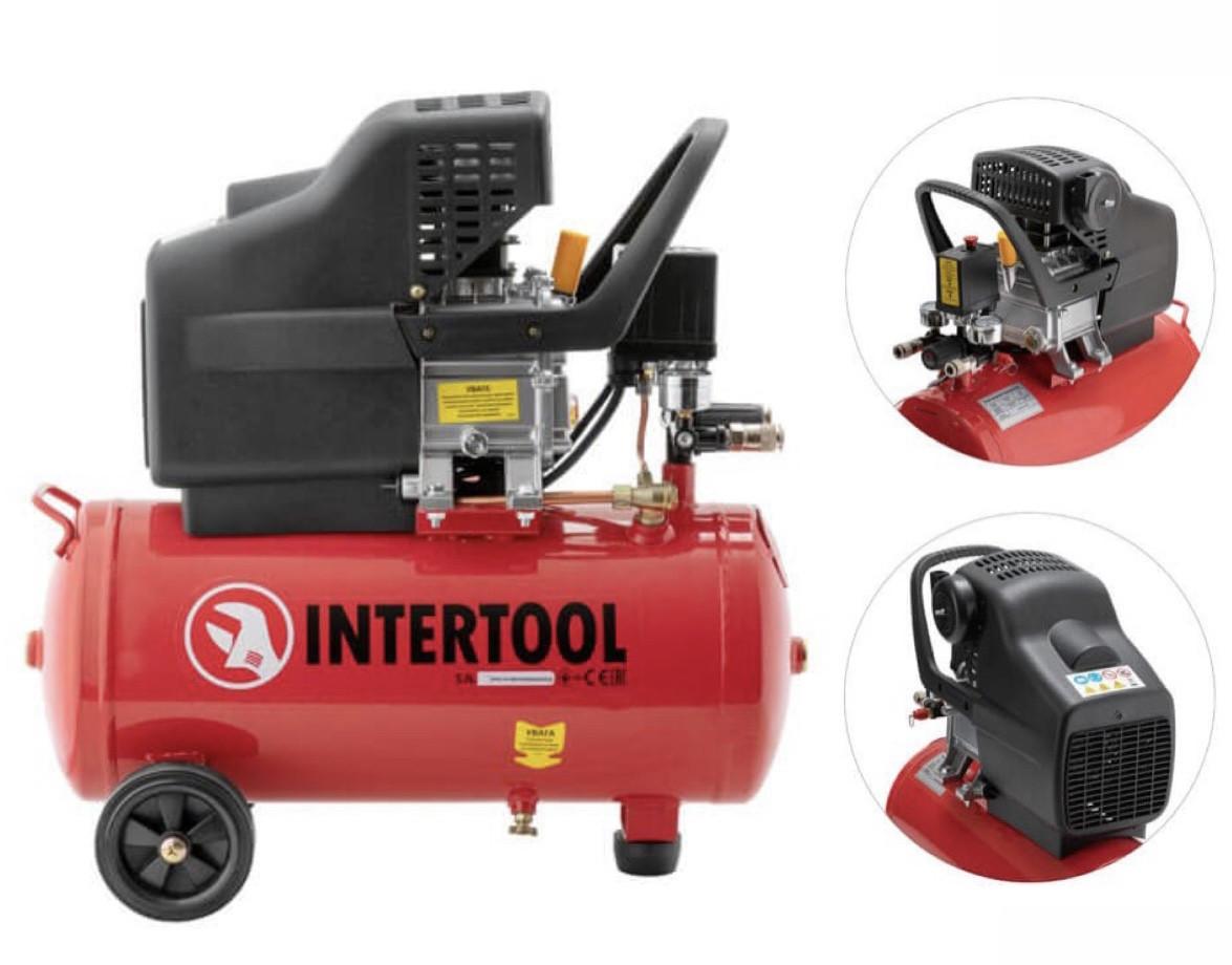 Воздушный компрессор Intertool PT-0009 (24 л 1500 Вт 206 л/мин). Фото 1