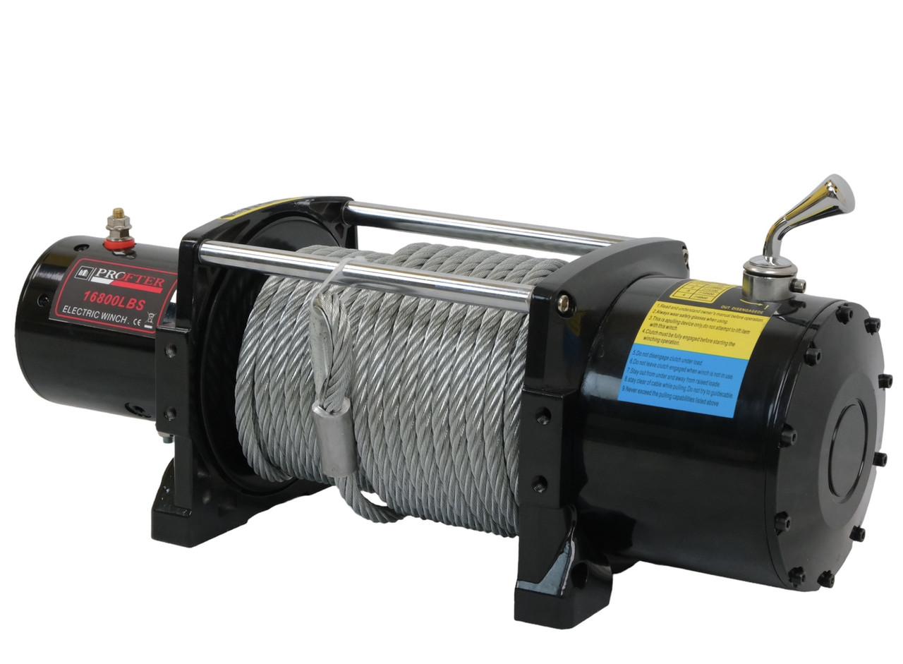Электрическая автолебедка Profter 16800 LBS 12V. (7620 кг) Лебедка на джип, эвакуатор, лафет Offroad. Фото 4