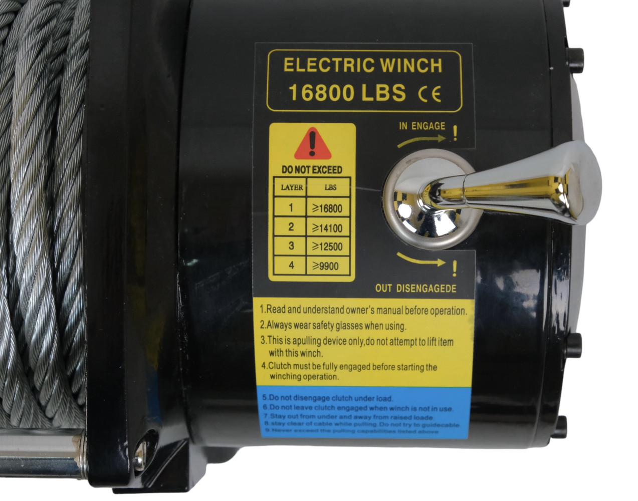 Электрическая автолебедка Profter 16800 LBS 12V. (7620 кг) Лебедка на джип, эвакуатор, лафет Offroad. Фото 7