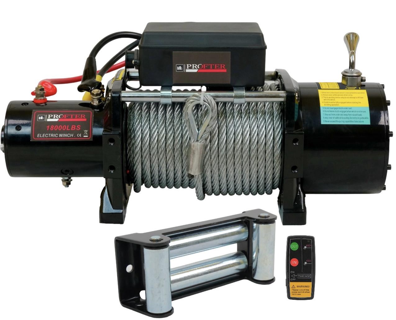 Лебедка автомобильная Profter 18000 LBS 12V (8181 кг). Фото 1