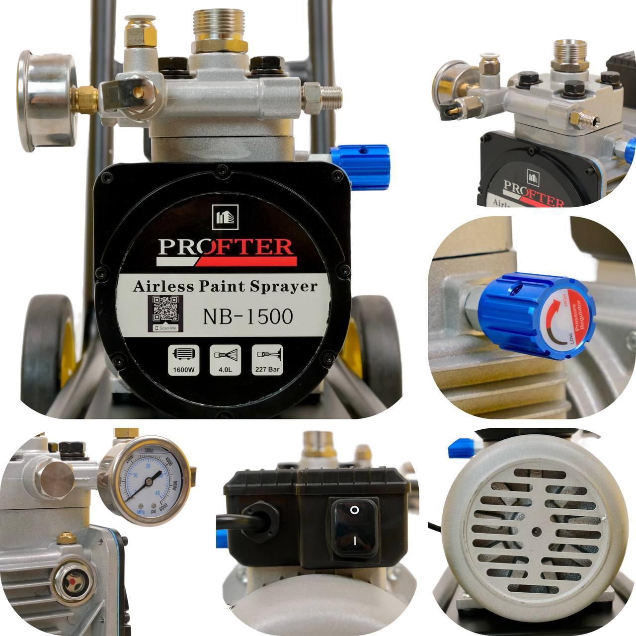 Безвоздушный аппарат для окрасочных работ Profter NB-1500 (1600 Вт. 4.0 л/мин.). Фото 8