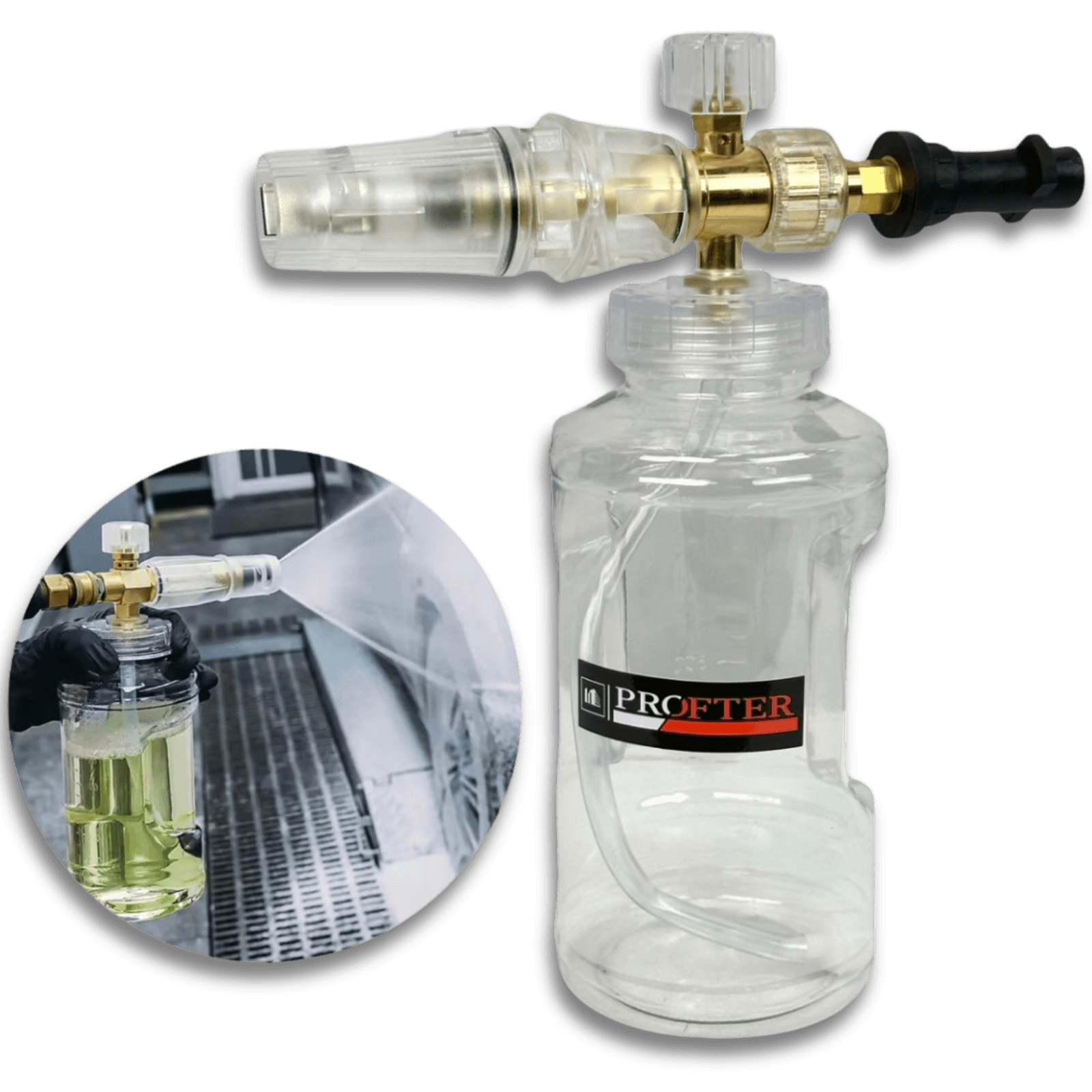 Пенная насадка пенник на мойку высокого давления Profter S-011 White (1л). Фото 11