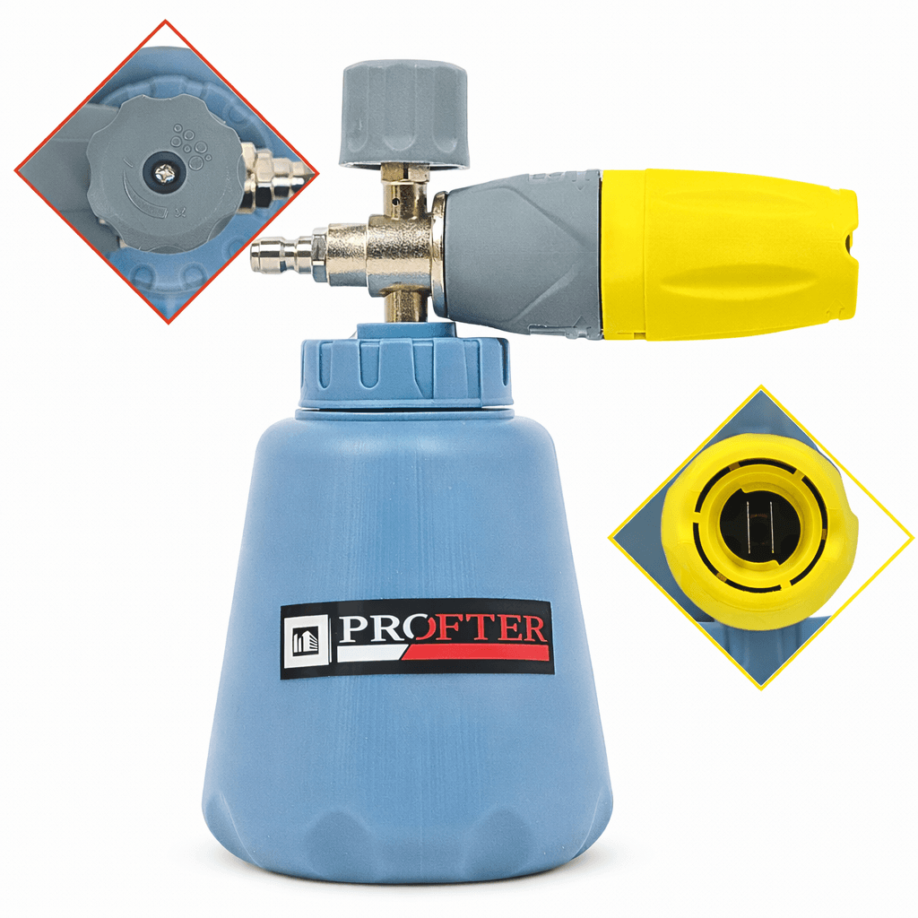 Пеногенератор Profter S-15 Yellow, латунная насадка, регулировка факела. Фото 1
