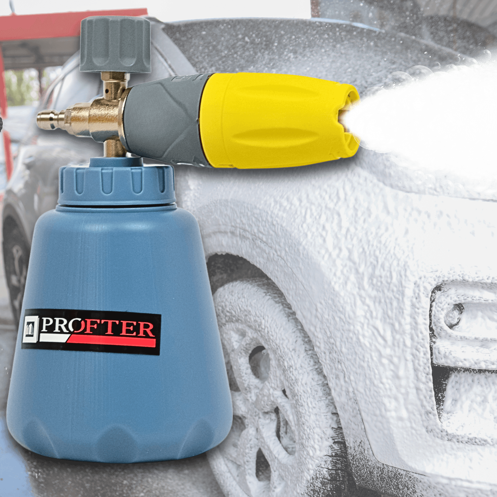Піногенератор Profter S-15 Yellow, латунна насадка для мийки, регульований факел. Фото 7