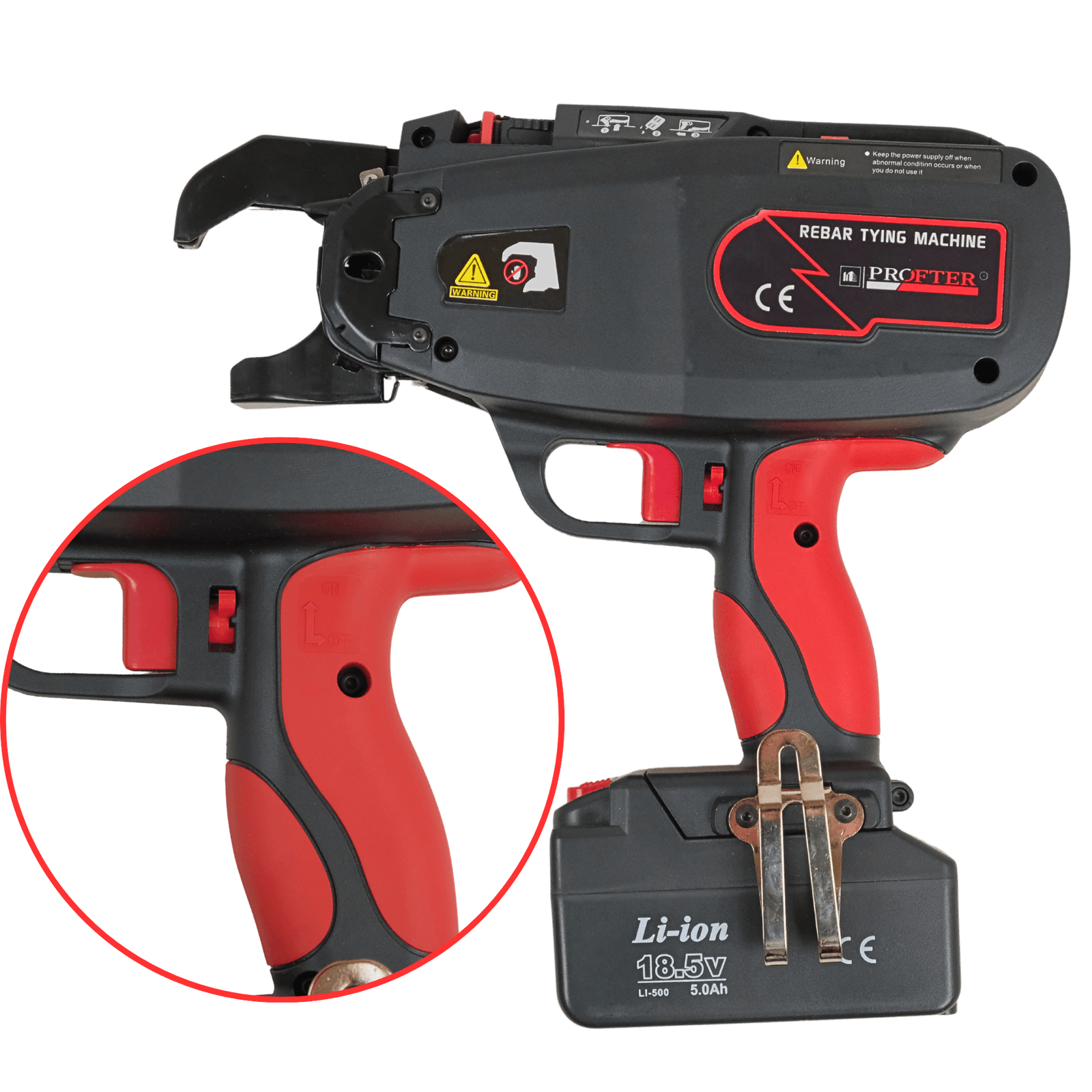 Акумуляторний пістолет для автоматичної в'язки арматури Profter R-450 S Pro (4-45 мм). Фото 4