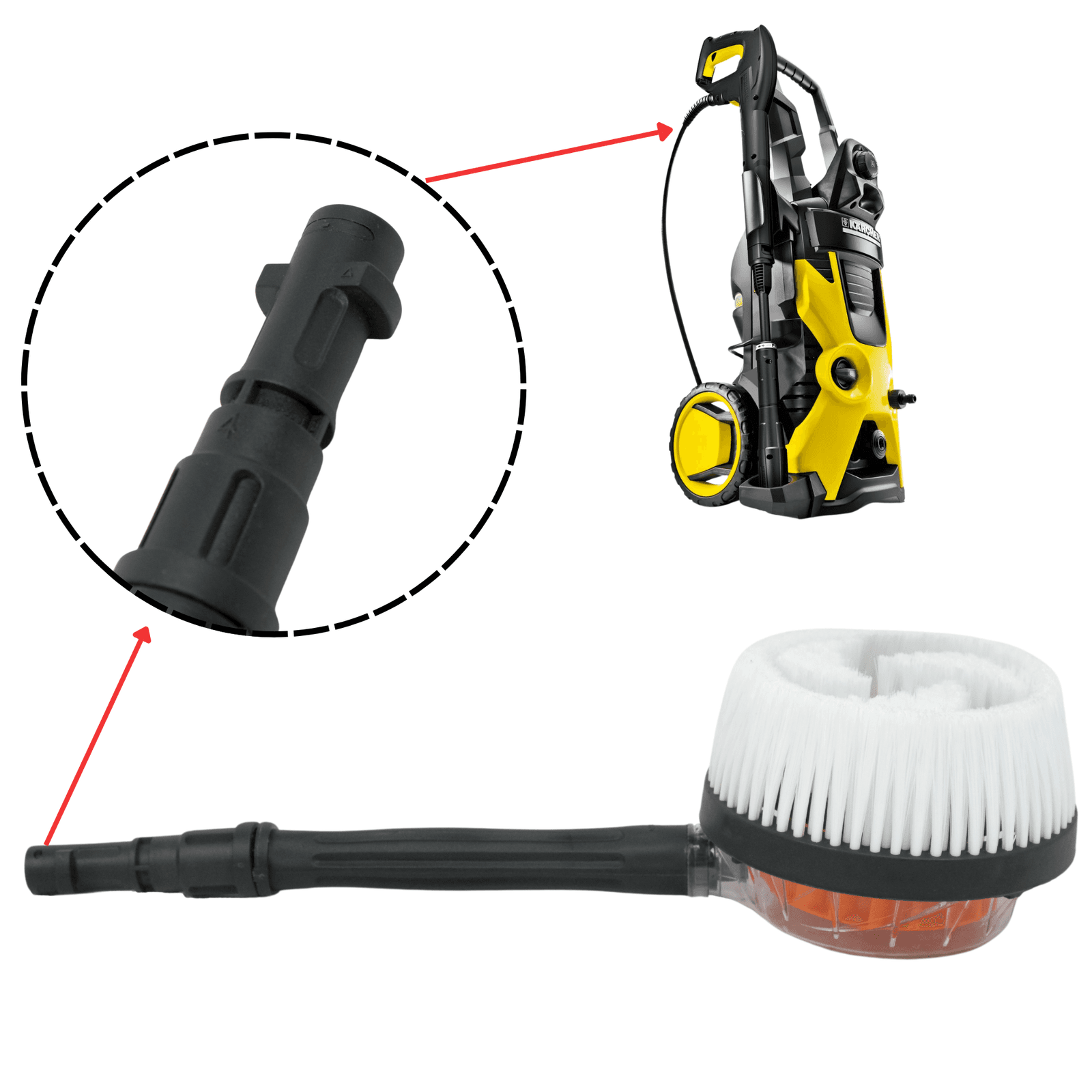 Ротаційна насадка щітка для плитки та килимів  на мийку Karcher K2-K7 (B0102). Фото 8