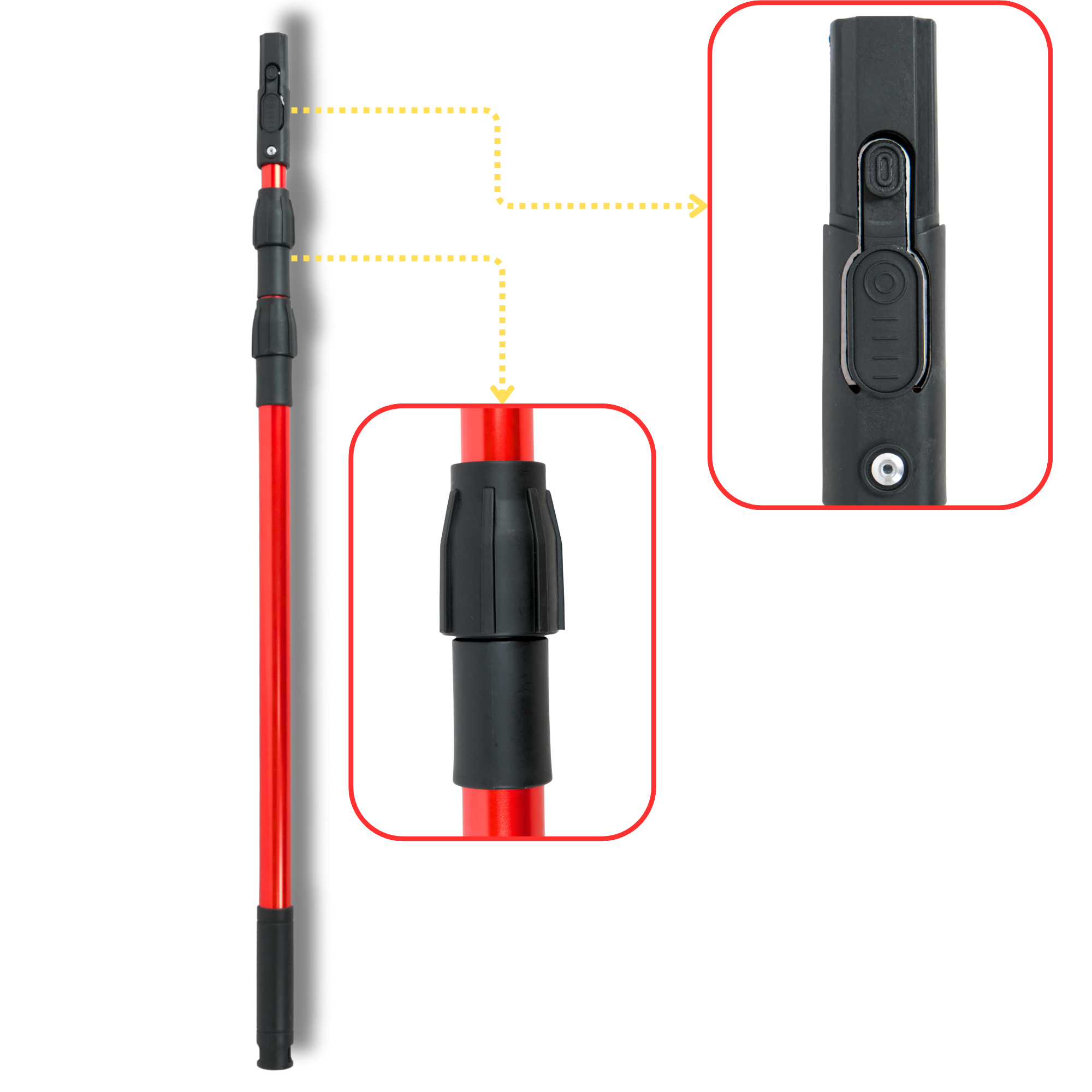 Телескопический удлинитель для шпателя Profter 208 Red (210 см) + коннектор. Фото 4