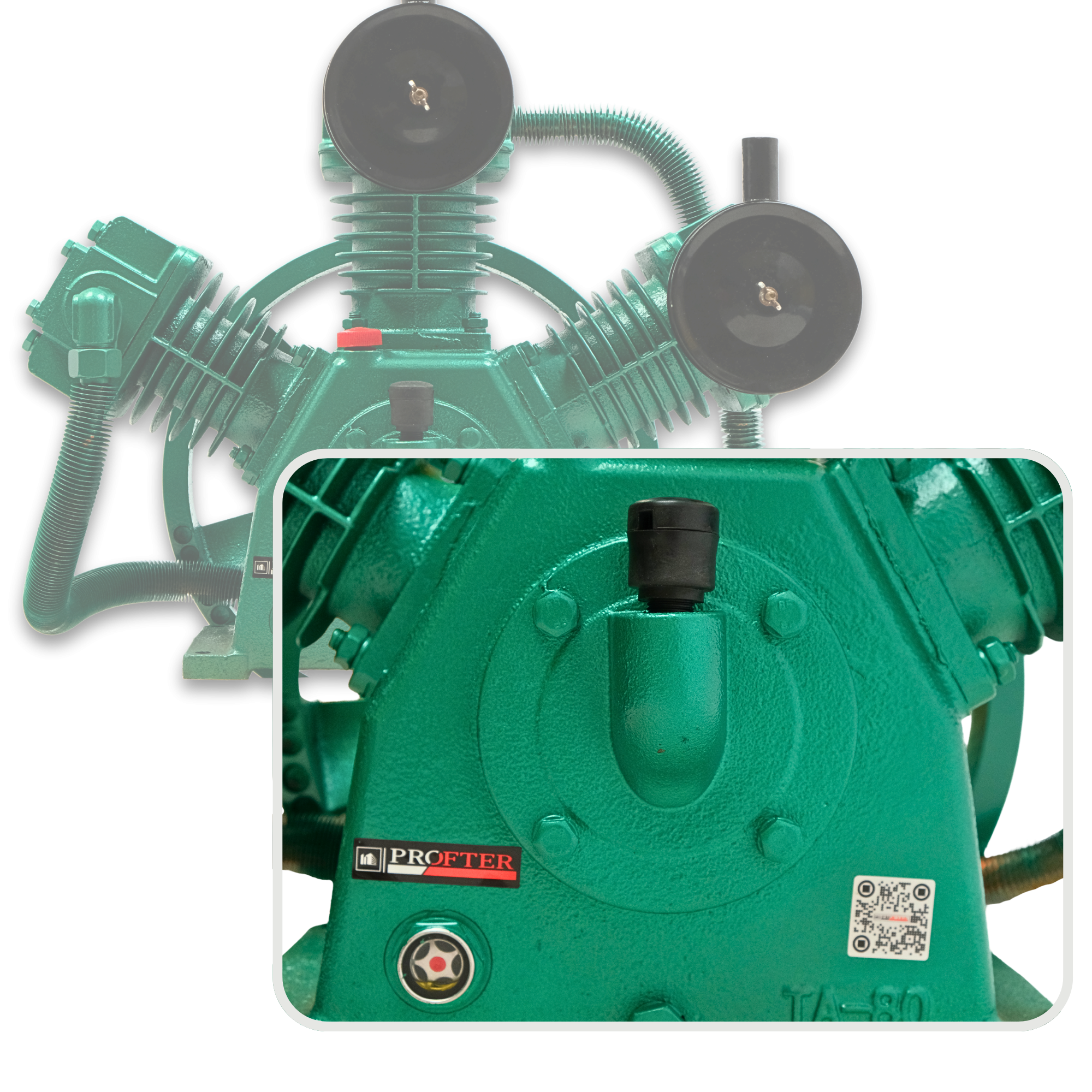 Компресорна голова Profter YCW-3080T (850 л/хв,13 бар) Компресорний блок 3-х циліндровий. Фото 8