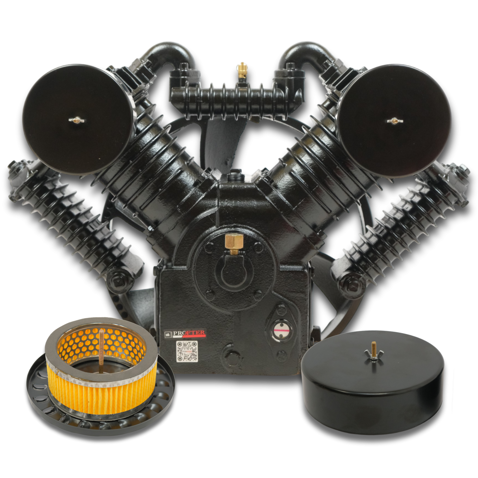 Блок поршневой двухступенчатый Profter ZT-2105 (1400 л/мин 13 Атм) 4-х поршневой W-образный. Фото 4