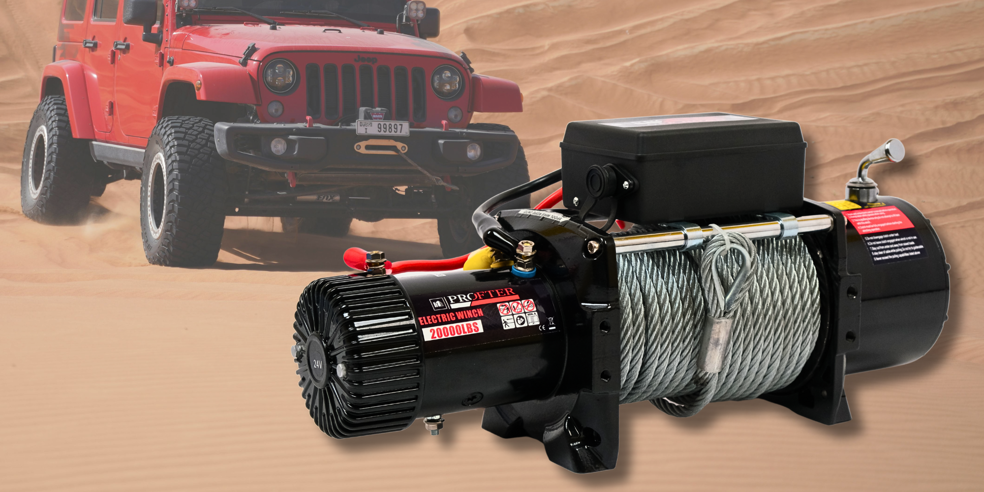 Електрична лебідка 24V Profter 20000 LBS – (тягове зусилля 9090 кг). Фото 10