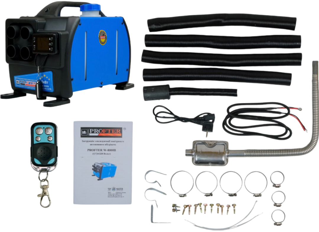 Автономний дизельний обігрівач 220Вт Profter W-8000B (12-24-220V) Автономка дизельна моноблок. Фото 10