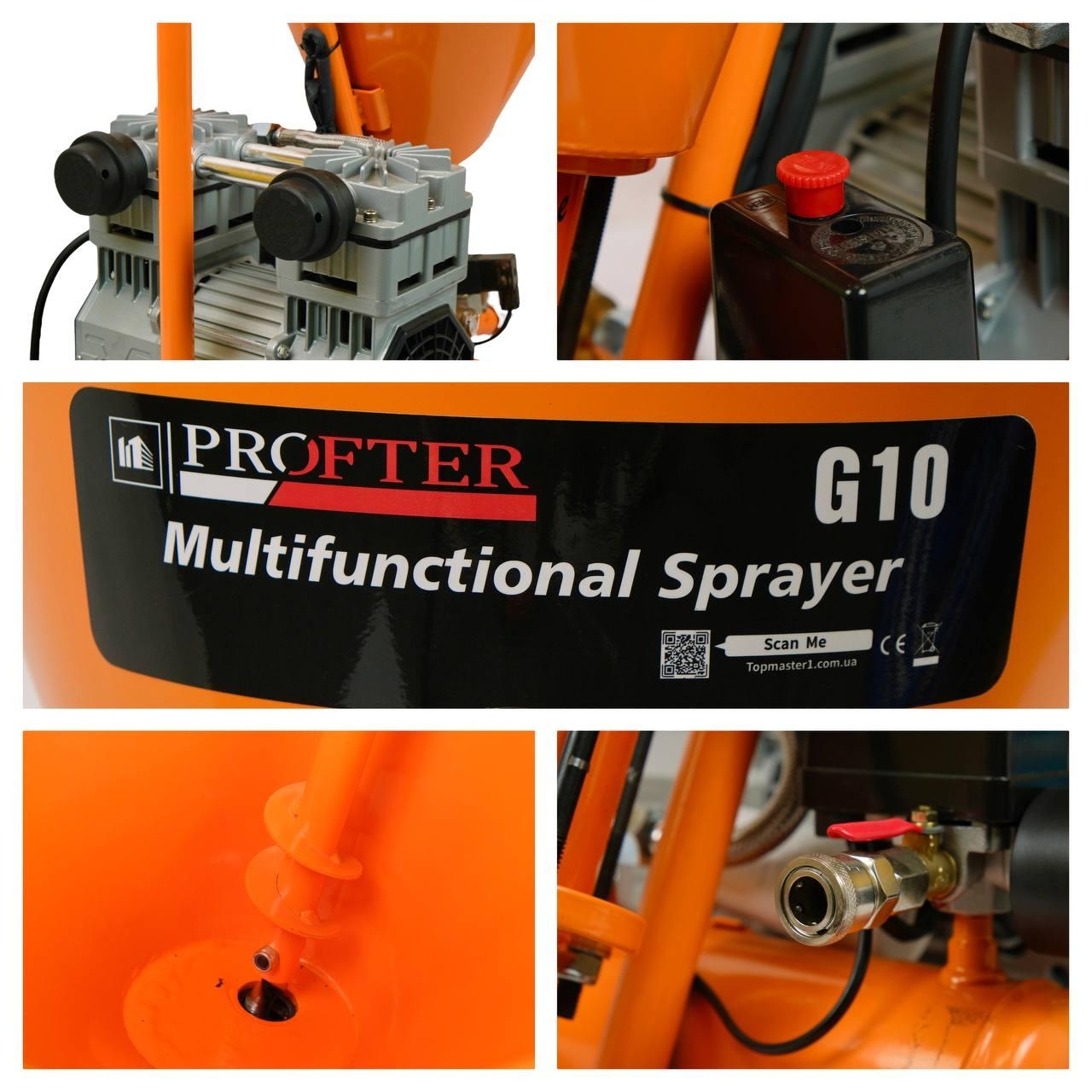 Штукатурная шпаклевочная станция Profter G-10 (10 л/мин 1600 Вт 60 кв/час). Фото 5