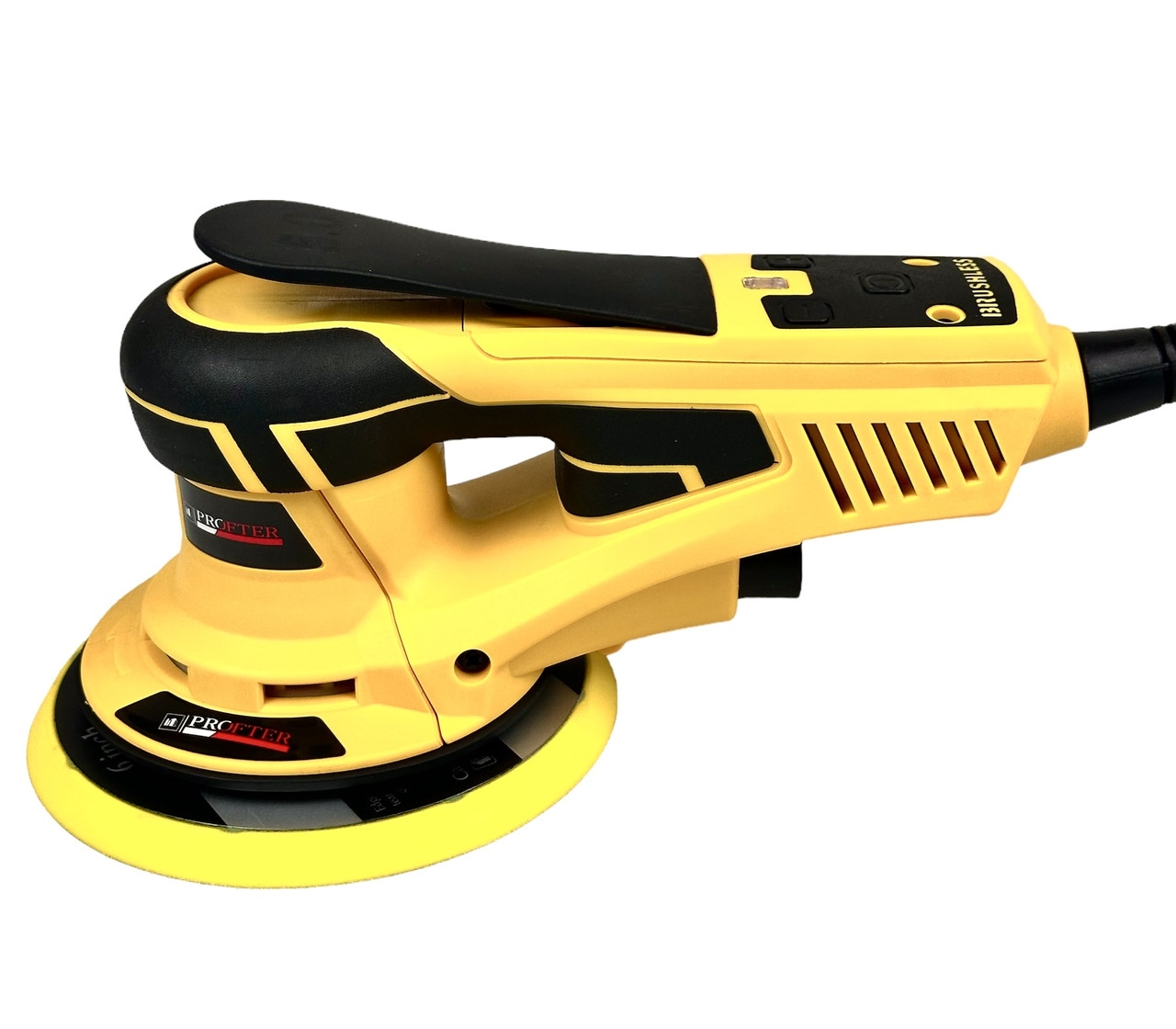 Профессиональная орбитальная эксцентриковая  шлифмашинка Profter SM-150 Yellow 5.0 (350 Вт 150 мм). Фото 4