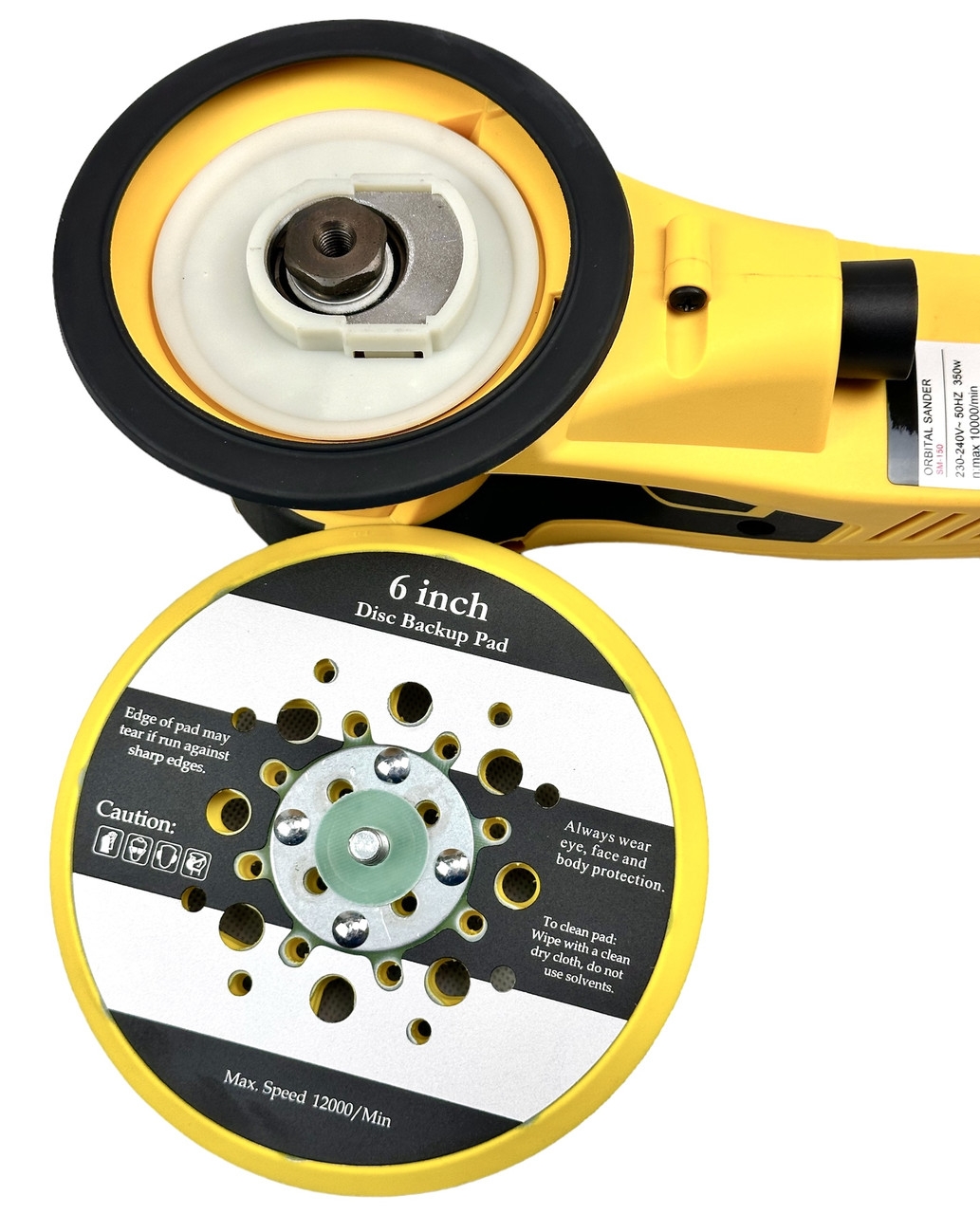 Профессиональная орбитальная эксцентриковая  шлифмашинка Profter SM-150 Yellow 5.0 (350 Вт 150 мм). Фото 8