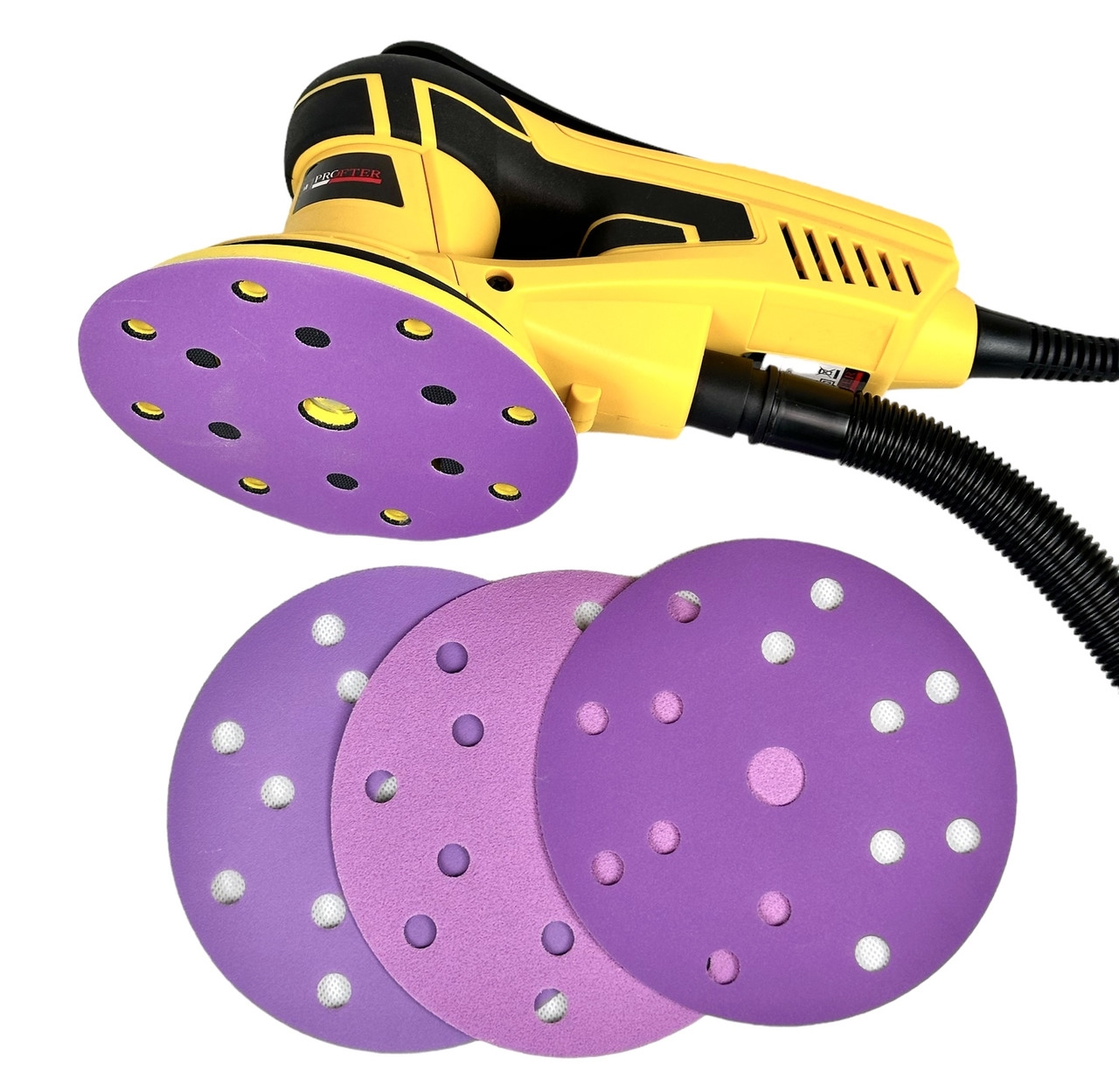 Профессиональная орбитальная эксцентриковая  шлифмашинка Profter SM-150 Yellow 5.0 (350 Вт 150 мм). Фото 9