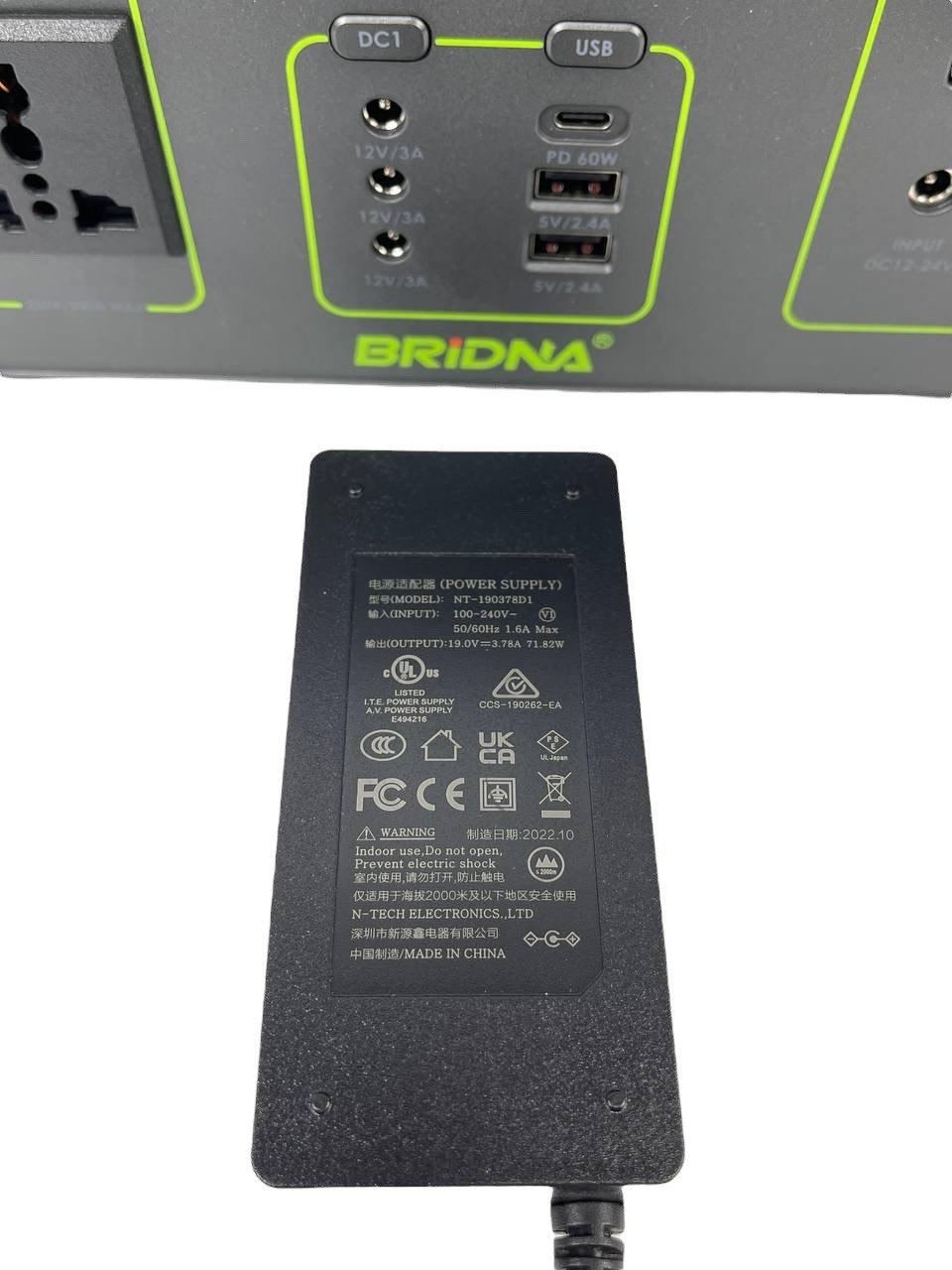 Портативная электростанция 78000 mAh BRIDNA SGR-PPS300-2 (300 Wh) станция шеринга с розеткой. Фото 6