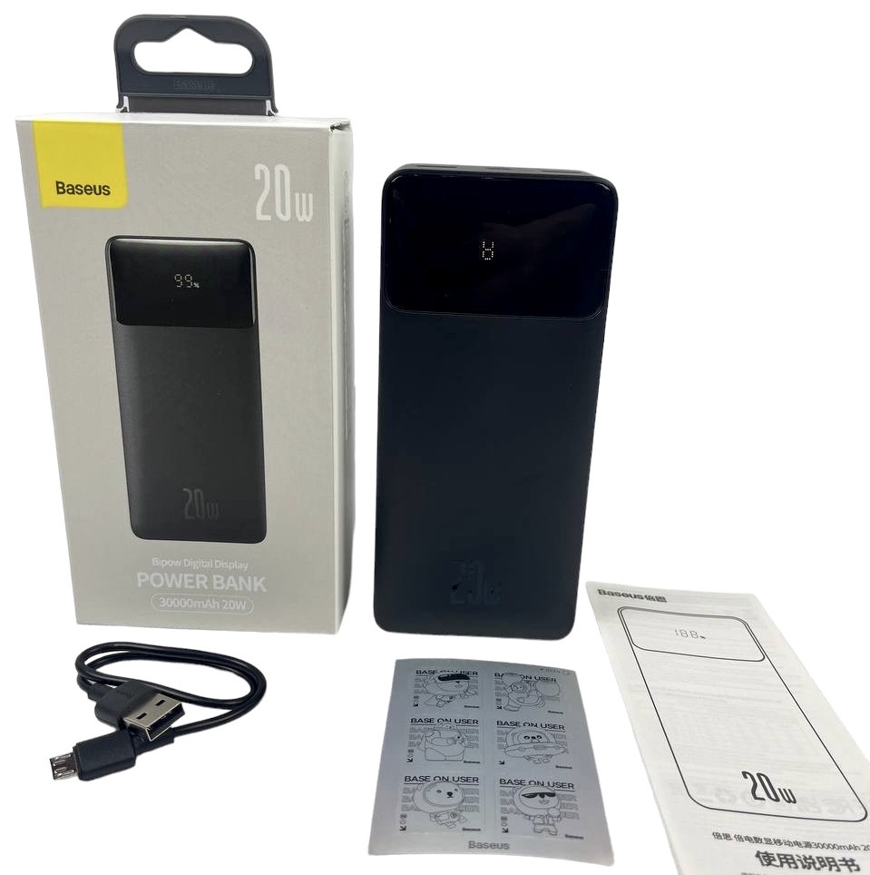 Power Bank Павербанк BASEUS 30000 mAh (20W) Оригинал ..внешний аккумулятор повербанк. Фото 1