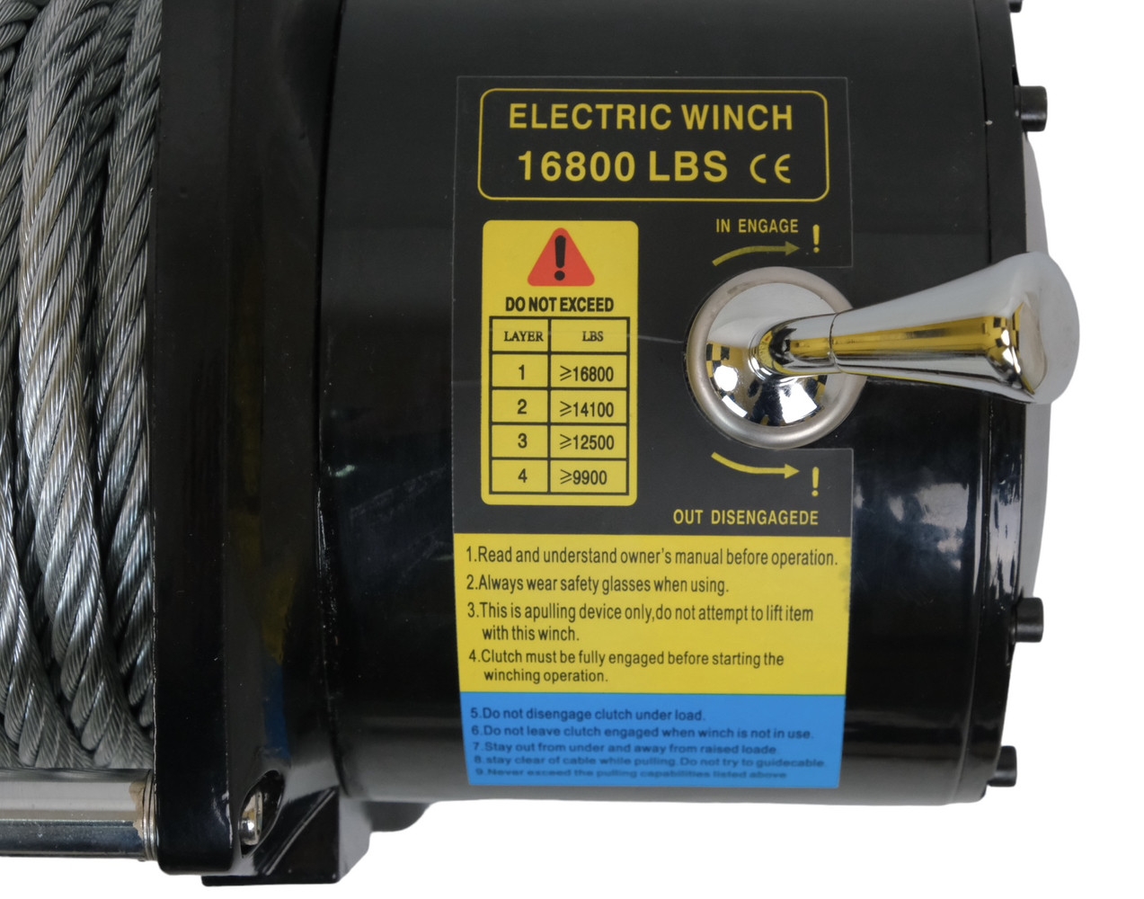 Електрична автолебідка Profter 16800 LBS 12V. (7620 кг) Лебідка на джип, евакуатор, лафет Offroad. Фото 7