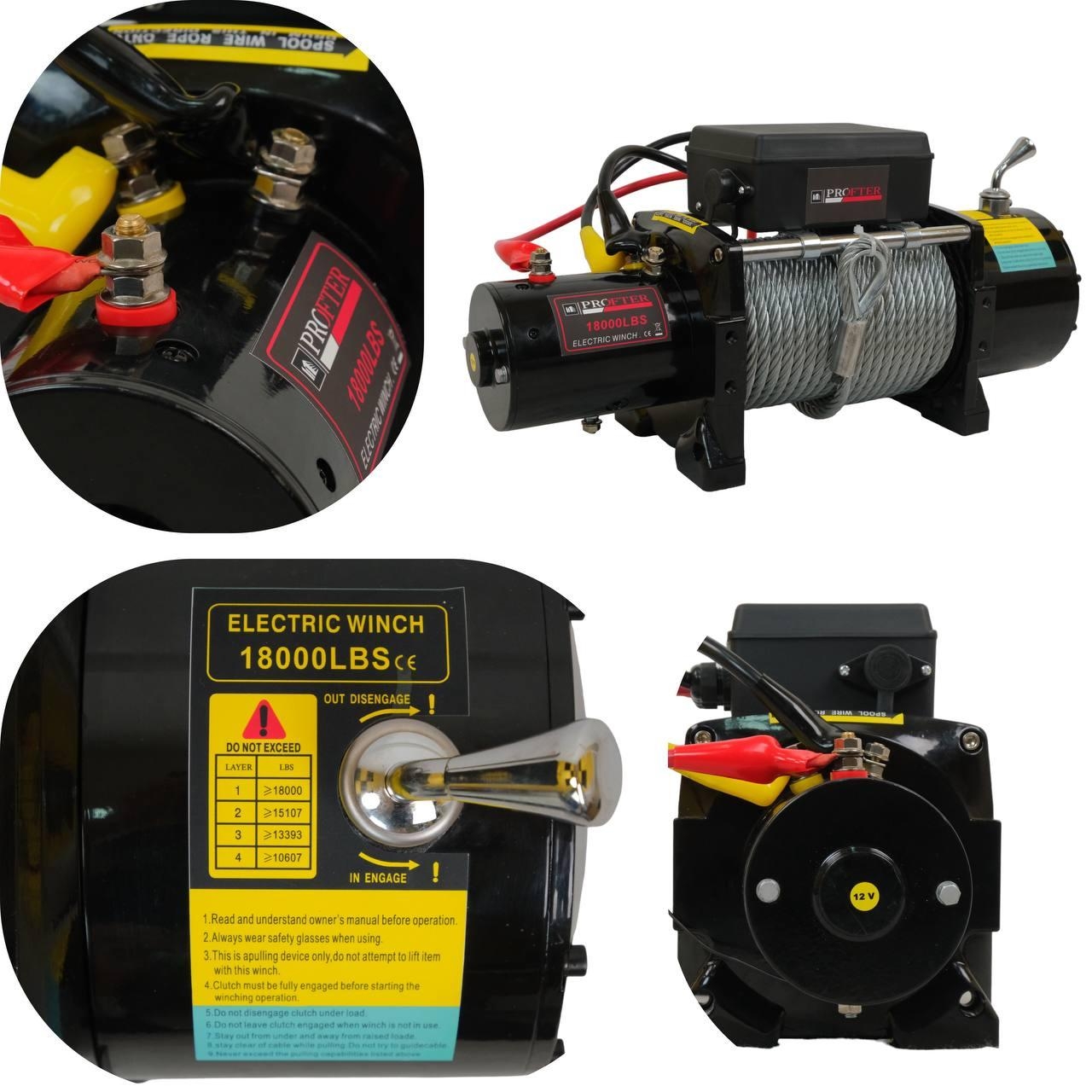 Лебідка автомобільна Profter 18000 LBS 12V (8181 кг). Фото 7