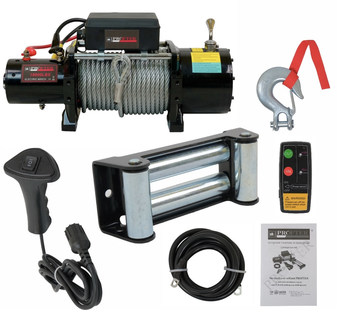 Лебідка автомобільна Profter 18000 LBS 12V (8181 кг). Фото 10