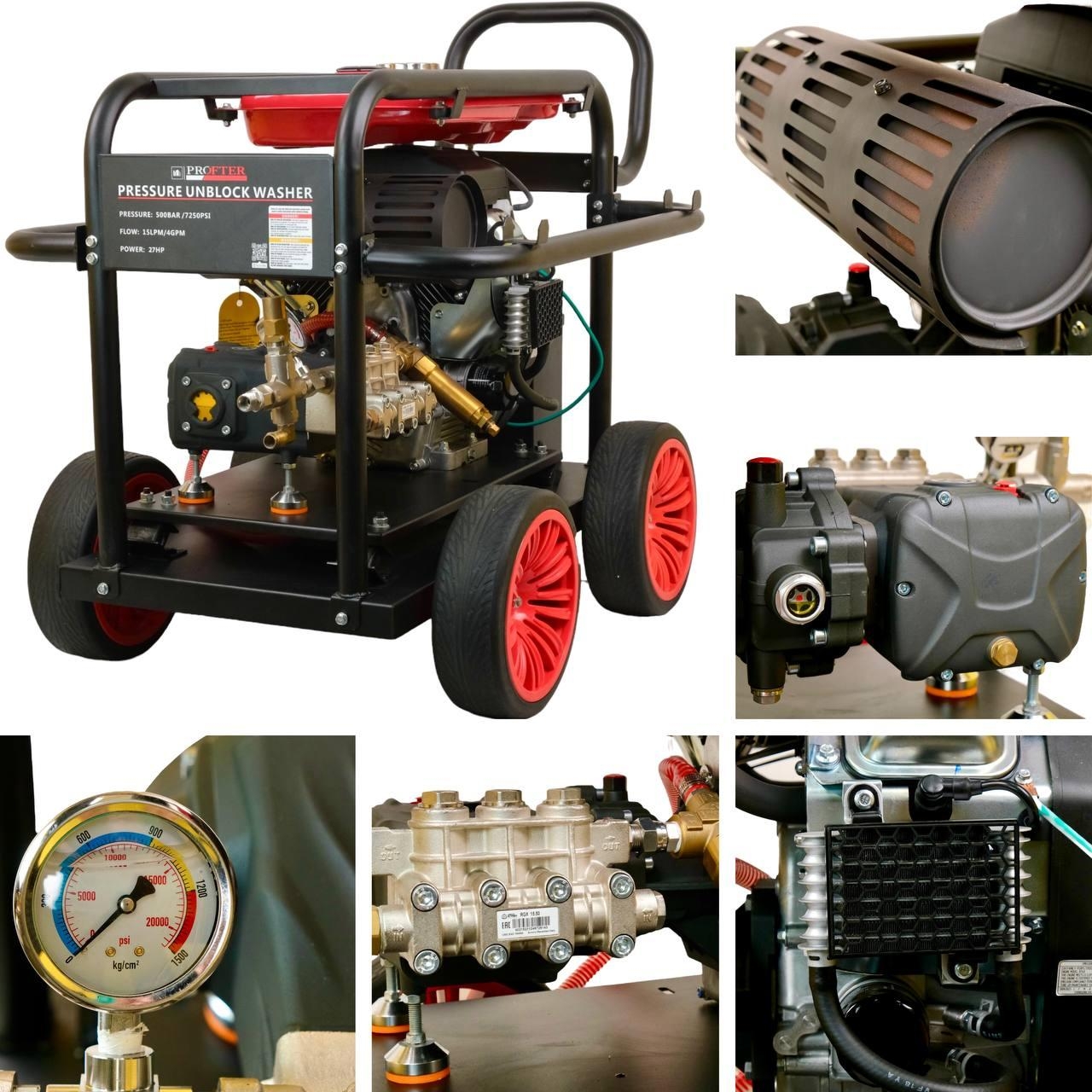 Бензинова професійна мийка високого тиску Profter GF-5015 (500 Бар 27к.с.). Фото 7