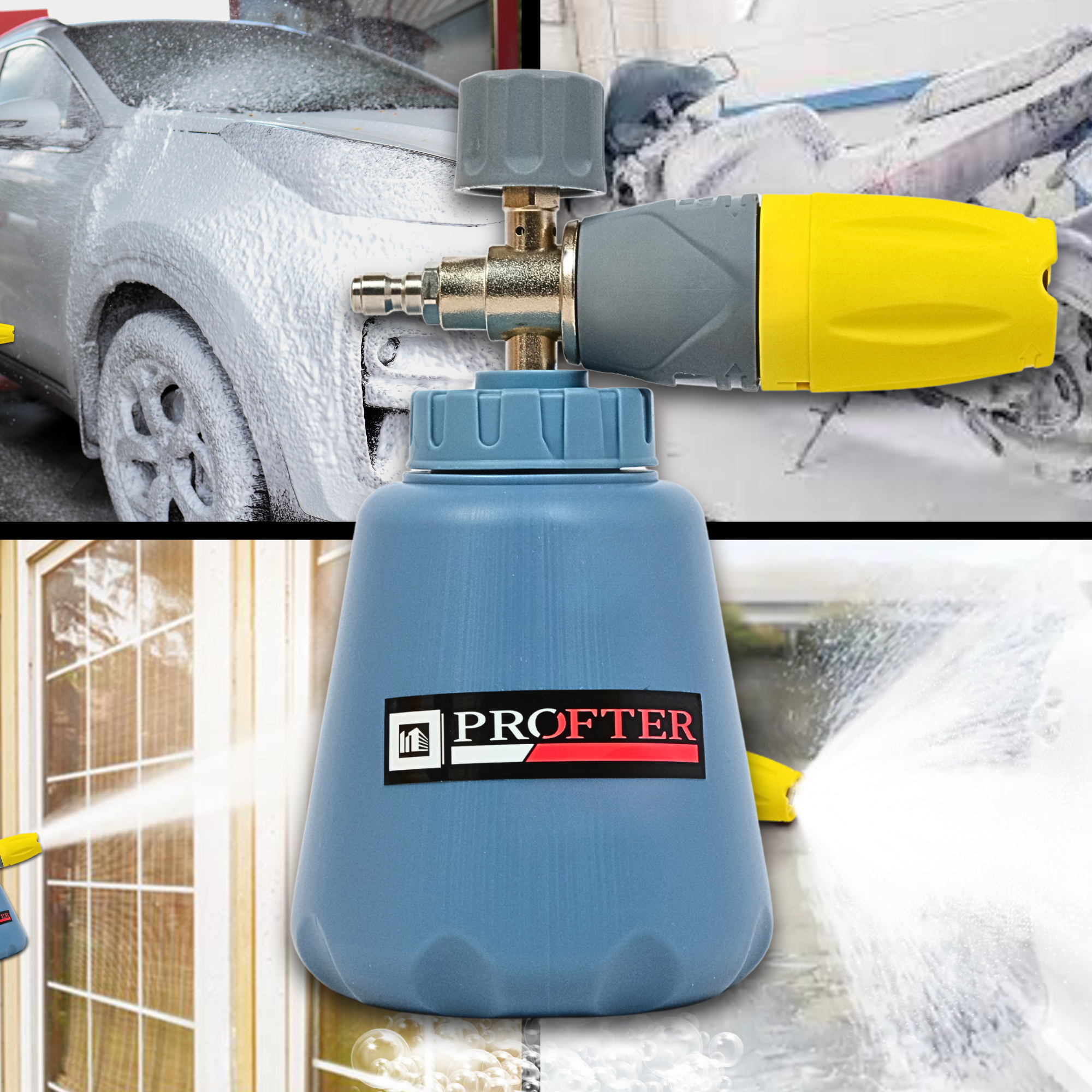 Піногенератор Profter S-15 Yellow, латунна насадка для мийки, регульований факел. Фото 9