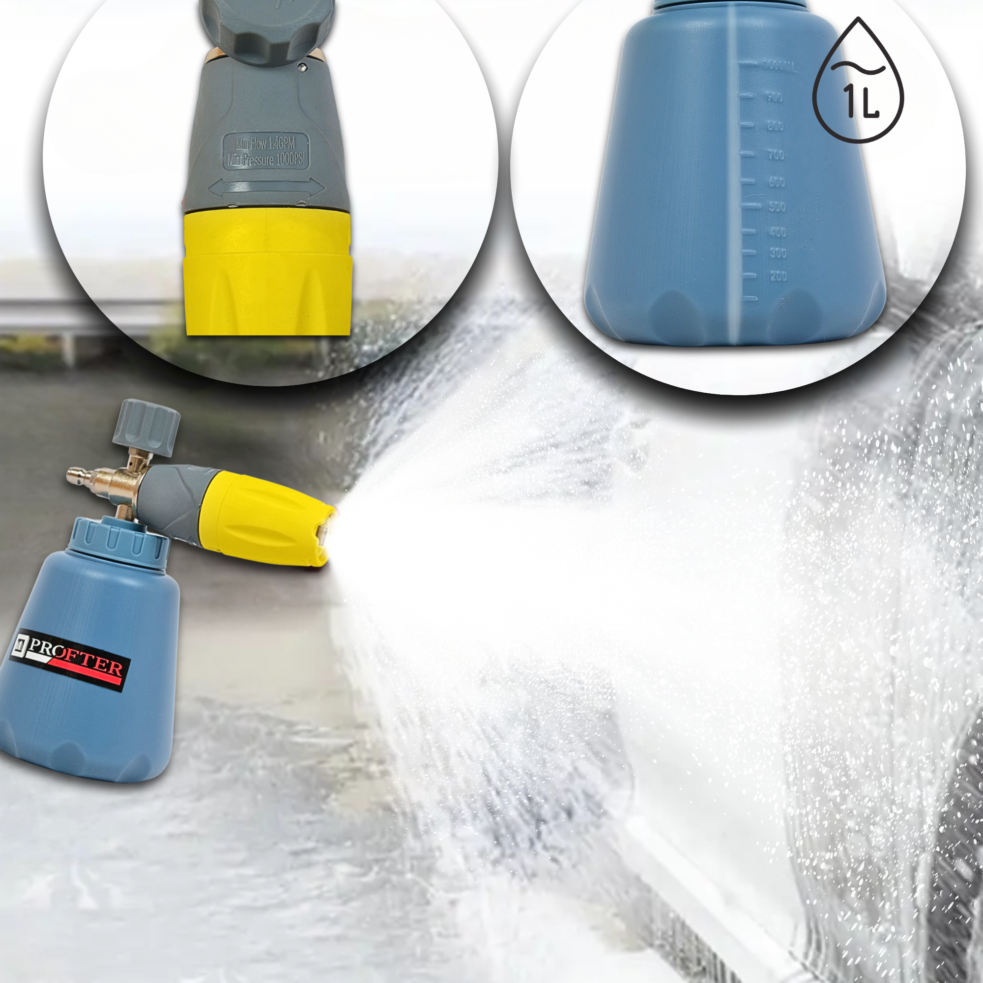 Піногенератор Profter S-15 Yellow, латунна насадка для мийки, регульований факел. Фото 8