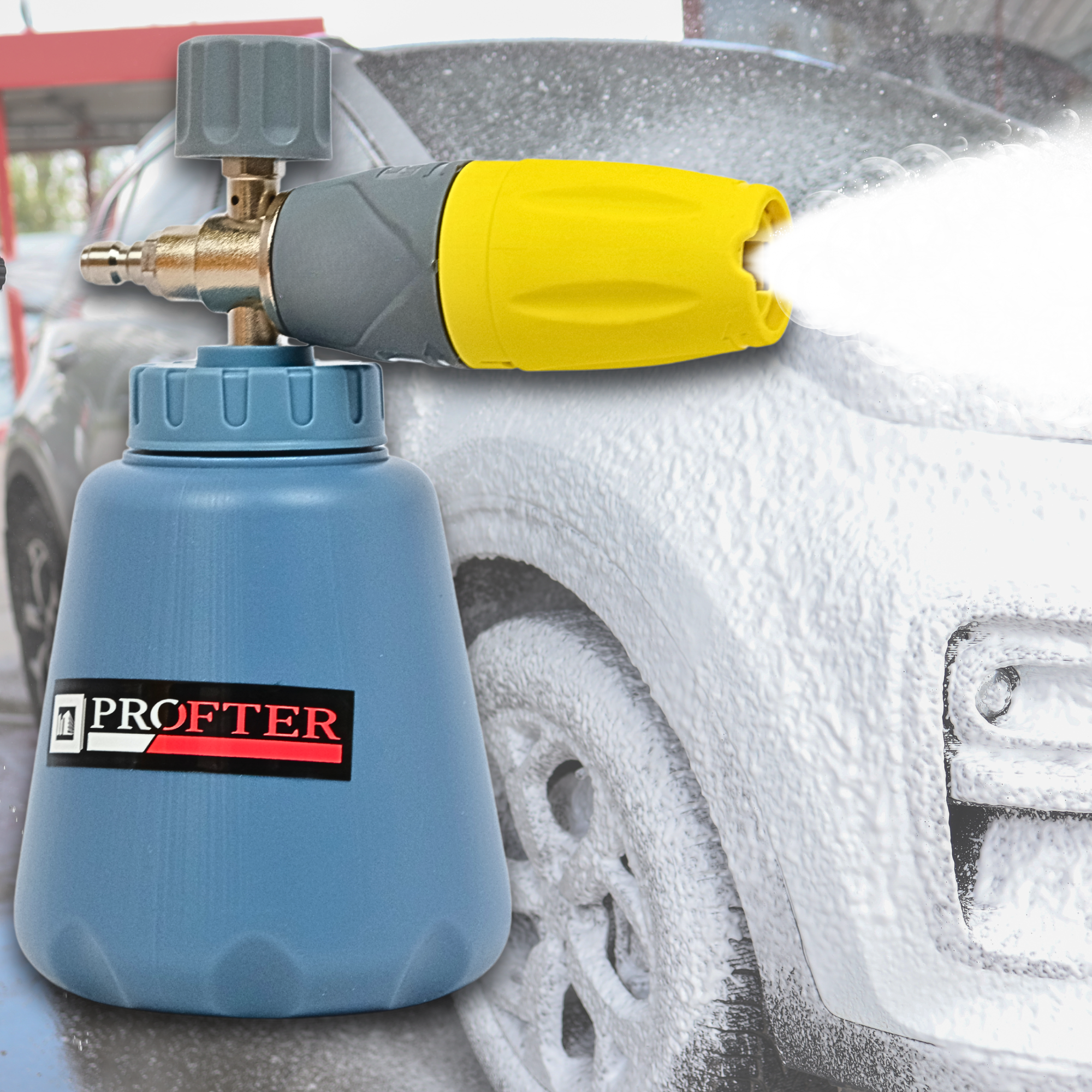 Піногенератор Profter S-15 Yellow, латунна насадка для мийки, регульований факел. Фото 7