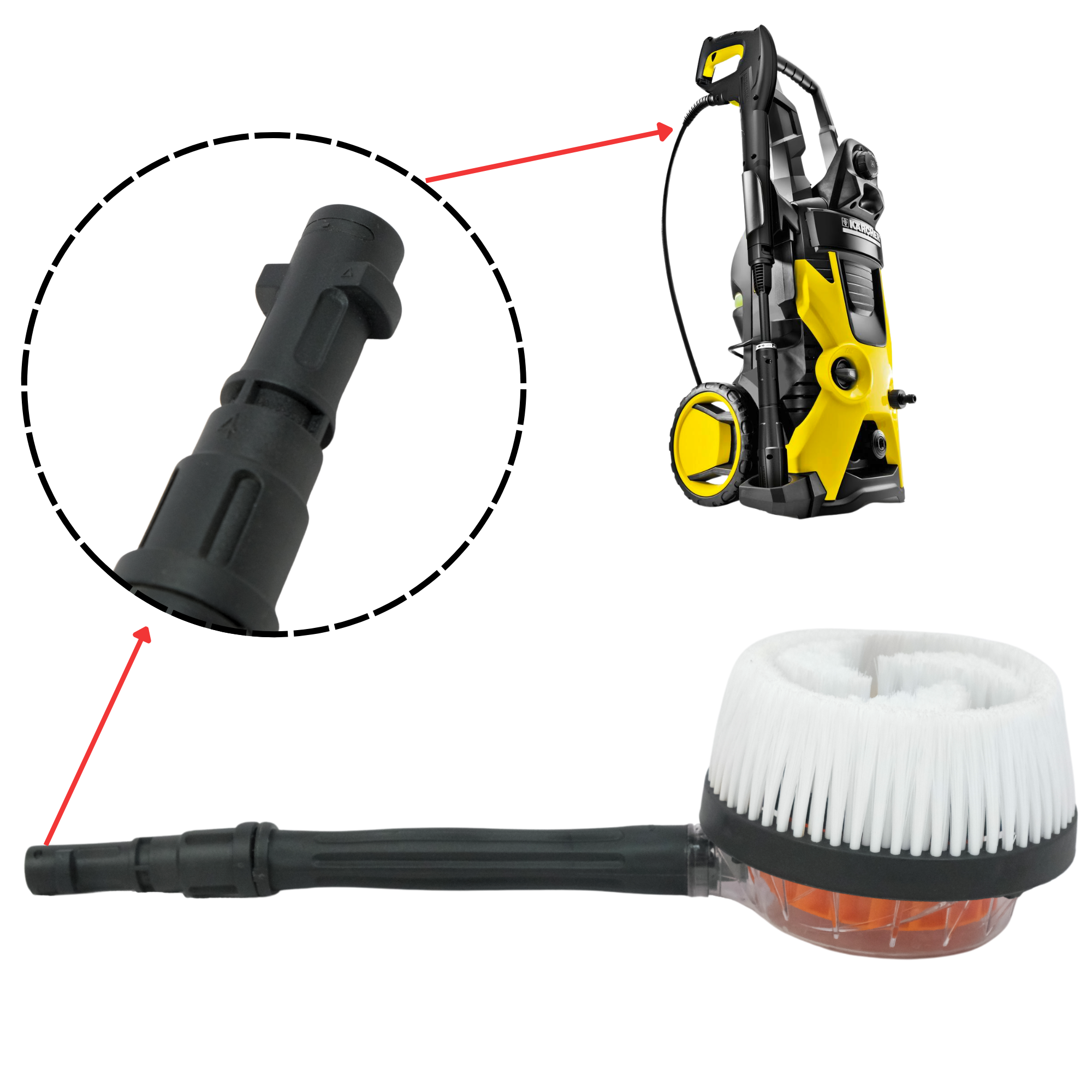 Ротаційна насадка щітка для плитки та килимів  на мийку Karcher K2-K7 (B0102). Фото 8