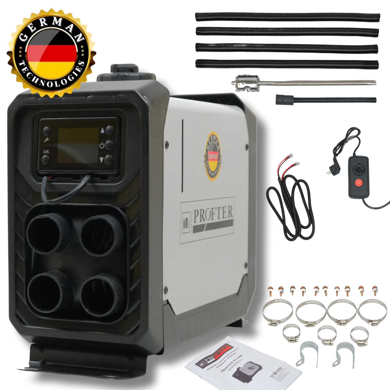 Универсальный атономный дизельный отопитель Profter XT-5000 White 220V (12-24V). Фото 1