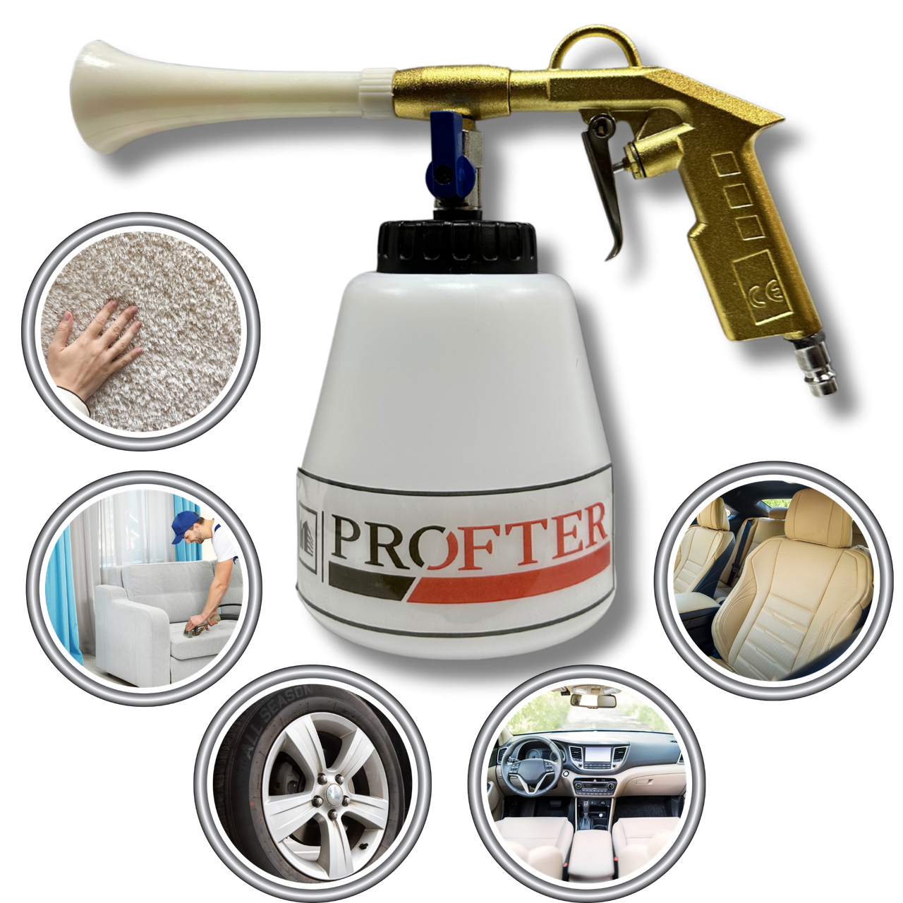 Торнадор Profter G 011 Gold для автомобильной чистки. Фото 3