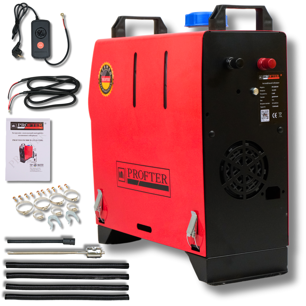 Дизельний автономний обігрівач Profter FR-5000W (12V-24V, 5 кВт) Моноблок WEBASTO. Фото 6